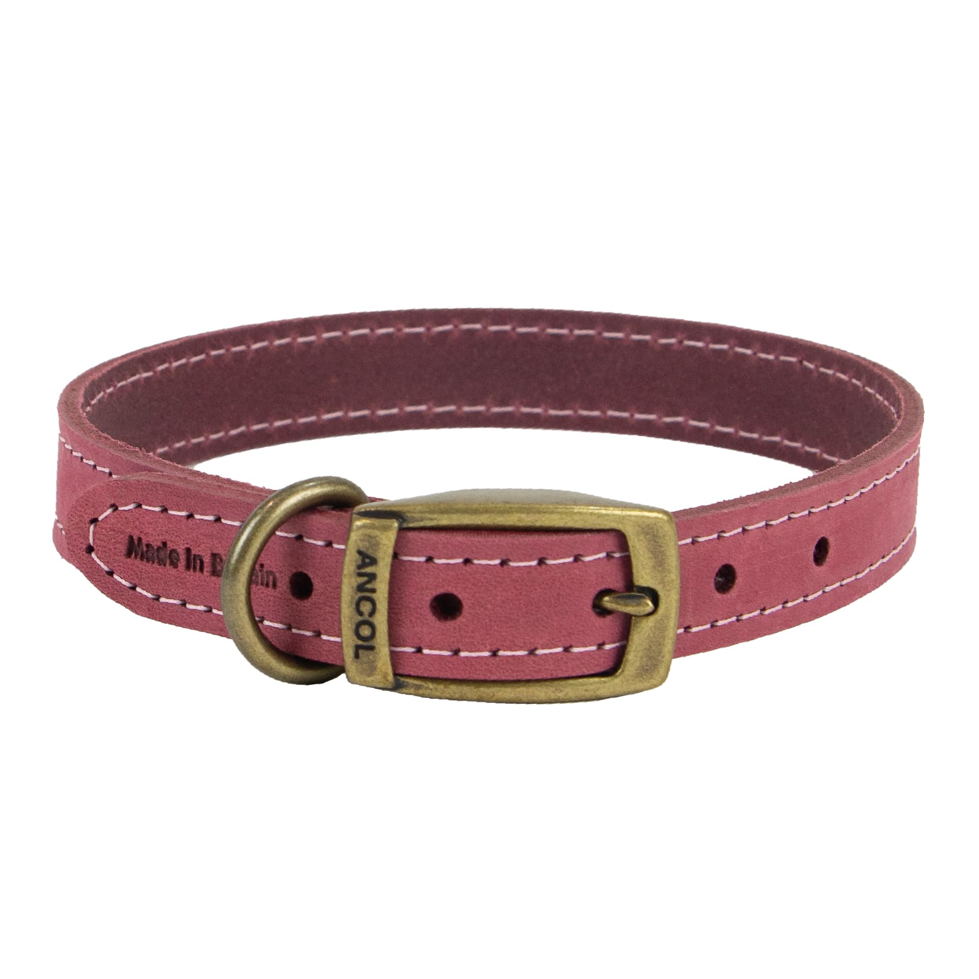 Ancol Timberwolf Premium Leather Dog Collar - Top-Grain Bridle Leather | Size 3 (28-36 cm)