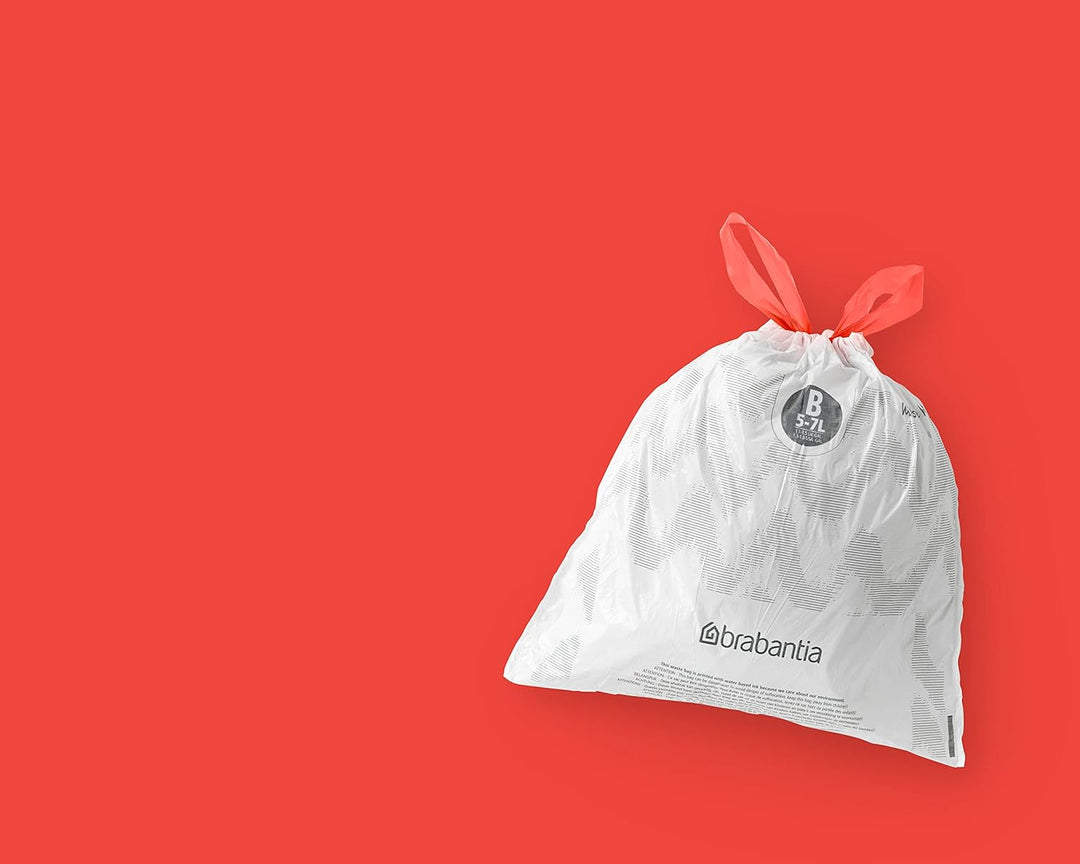Brabantia - PerfectFit Bin Liners (Size B/5 Litre) Thick Plastic Trash Bags with Tie-Tape