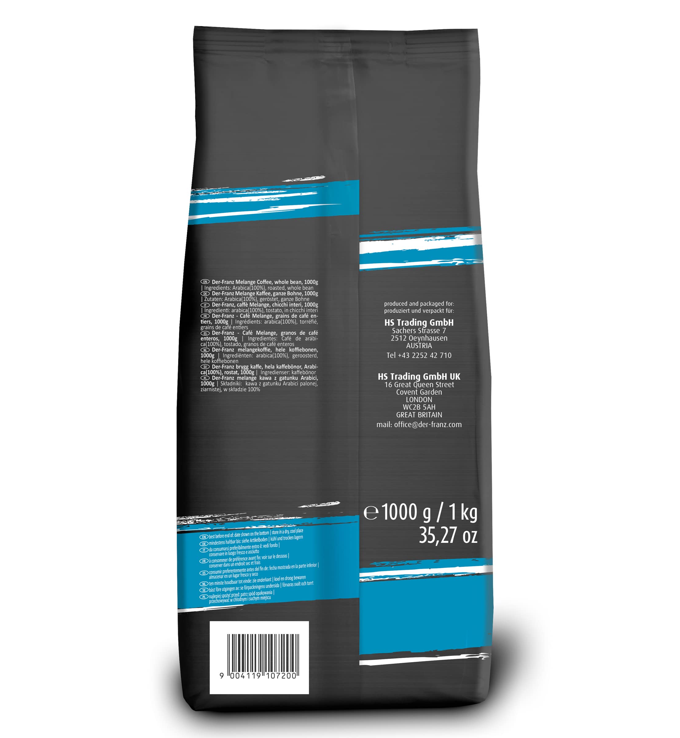 Der-Franz Melange Coffee - Traditional Viennese Blend | 100% Arabica Whole Bean | 1 kg 2