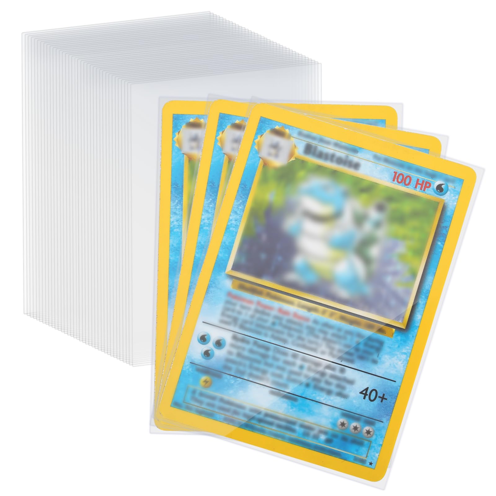 Carehabi Trading Card Sleeves - 100 Pack, 66 x 92 mm, 0.1mm Thickening for Pokemon & Magic Cards