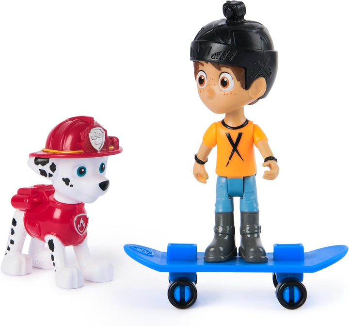 Paw Patrol Marshall and Daring Danny X Figures Set with Skateboard - Action Figures for Kids Ages 3-9