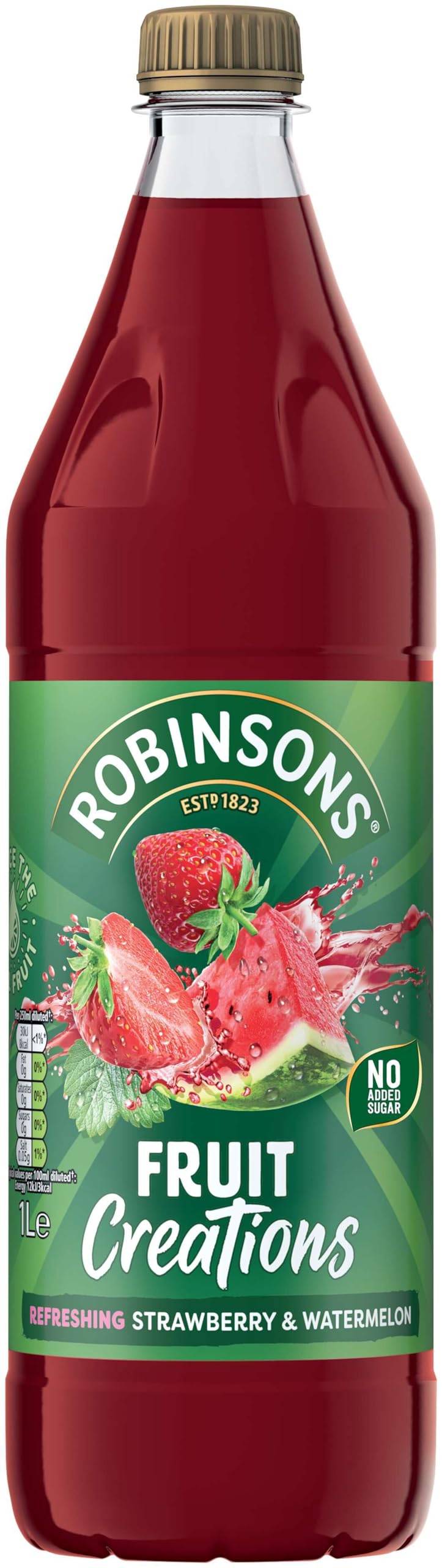Robinsons Fruit Creations Strawberry & Watermelon Squash Concentrate | 1L Bottle | Makes 20 Servings 1