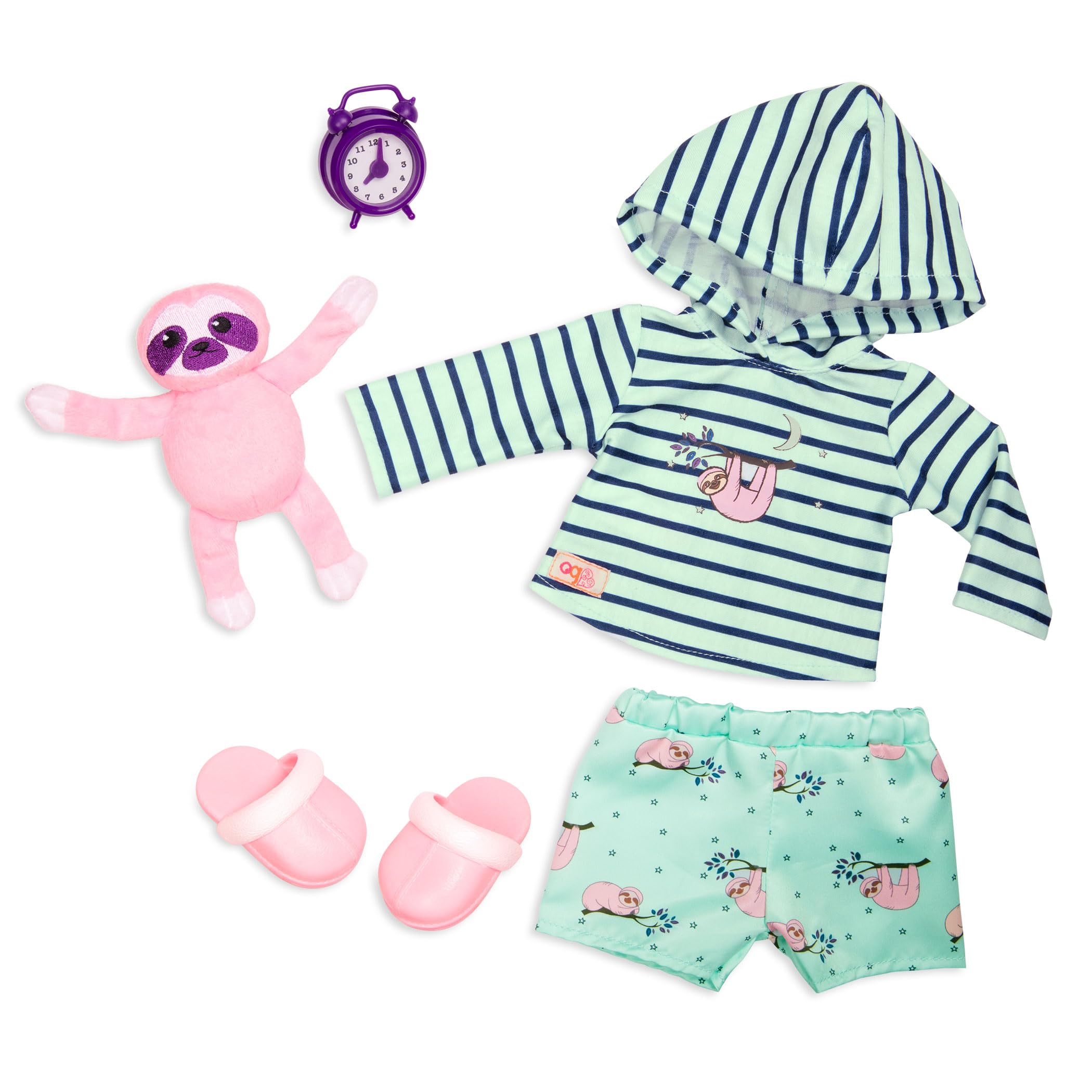 Our Generation Sleepy Sloth Outfit - Pajama Set with Plush Sloth for 46 cm Dolls 1