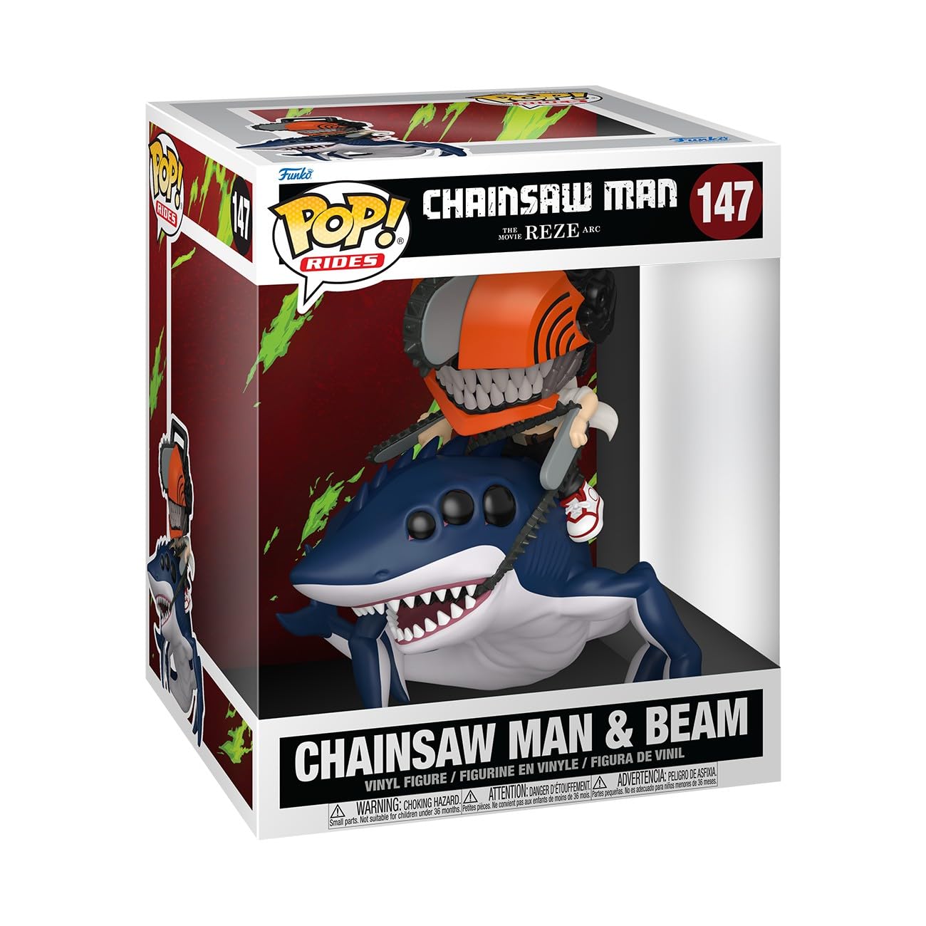 Funko POP! Ride Deluxe: Chainsaw Man: Reze - Chainsaw Man & Beam Vinyl Figure | Approx. 3.75 Inches Tall