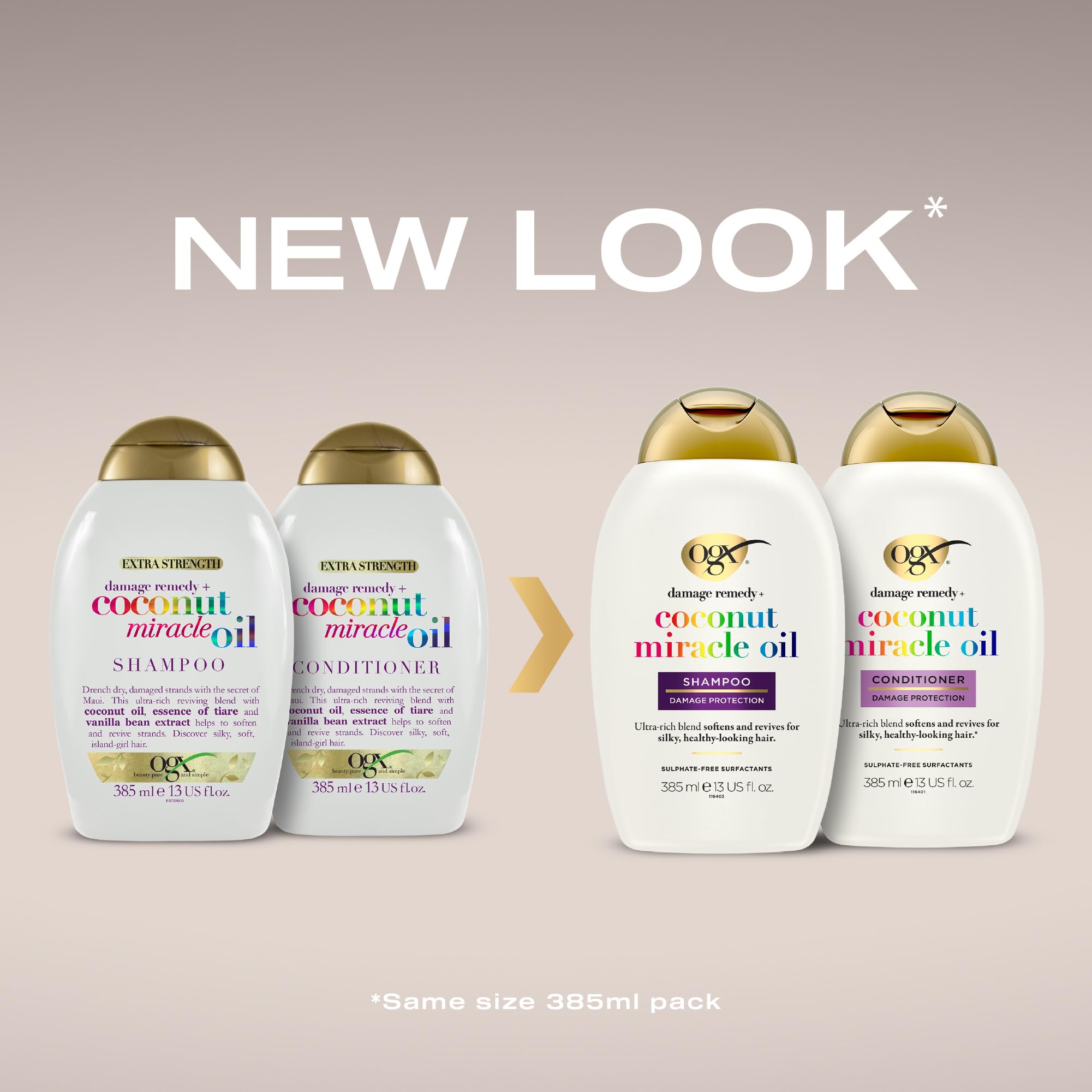 OGX Coconut Miracle Oil Shampoo for Damaged Hair (385ml) 10