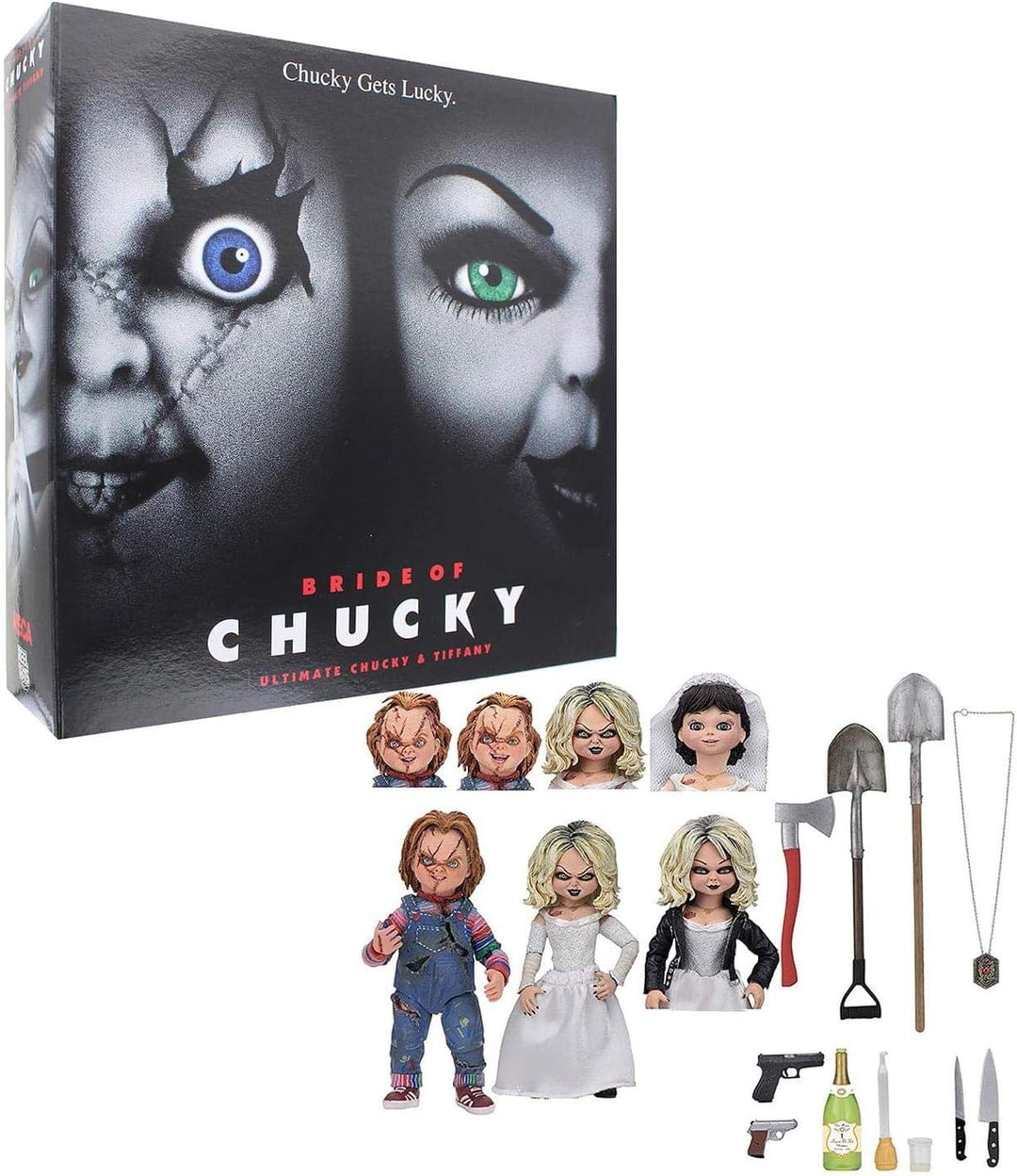 Chucky 42114 Chuck & Friends Ultimate Chucky & Tiffany 2 Pack (1998) - Collectible Action Figures - Multi-Colored