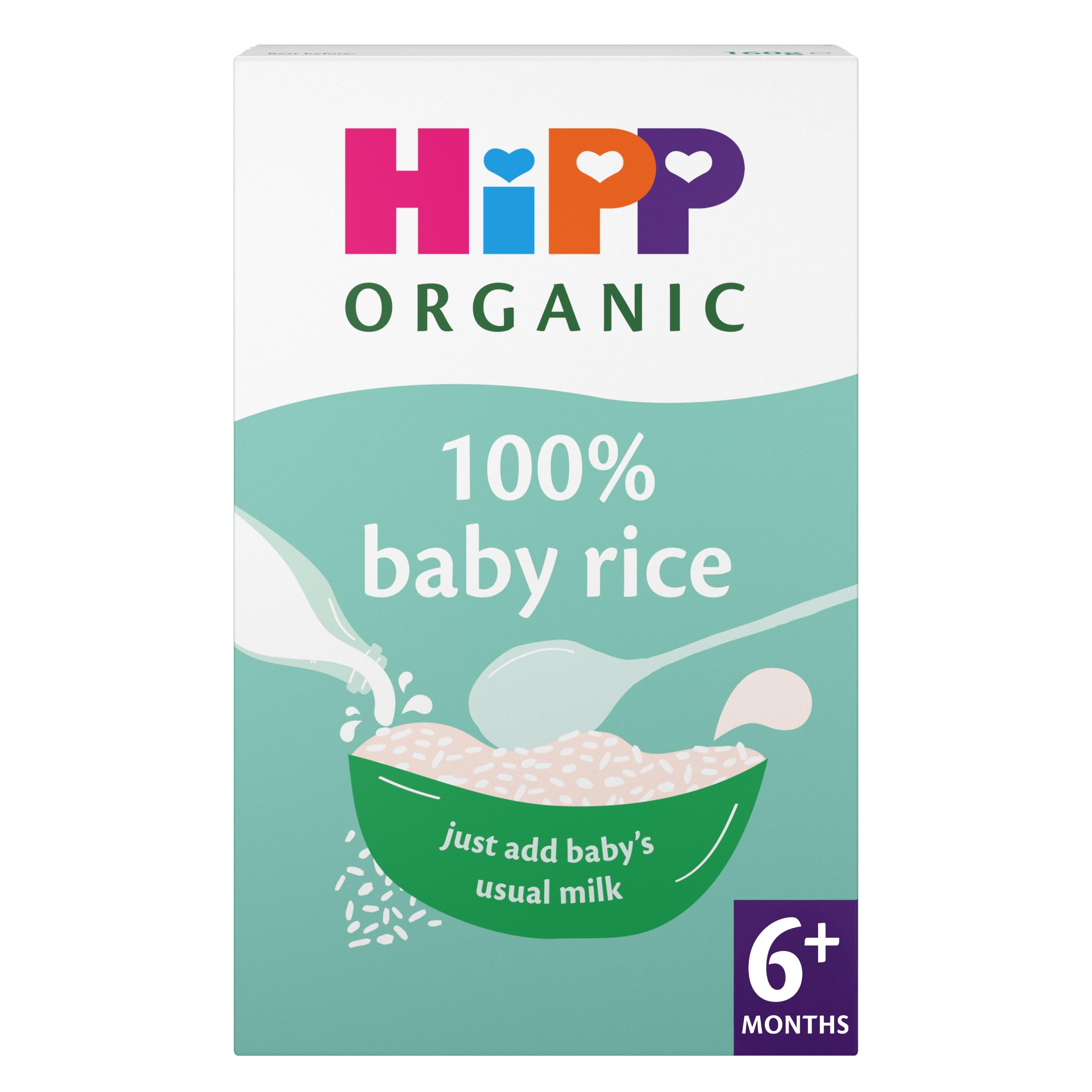 HiPP Organic 100% Baby Rice Flakes - Gluten Free | Suitable from 4 Months | 160g Pack of 4