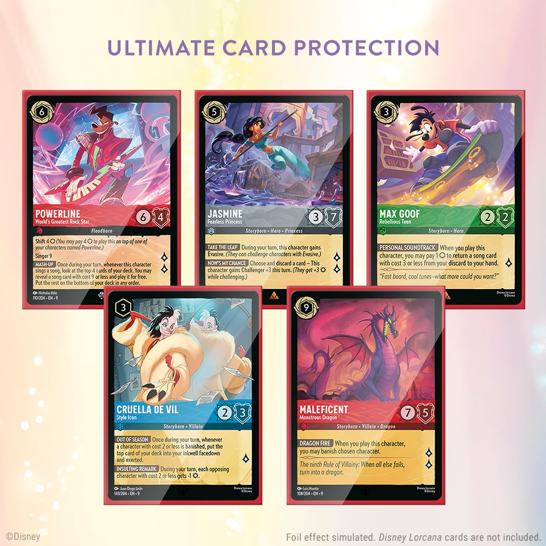 Ravensburger Disney Lorcana Trading Card Game - 65 Mulan Card Sleeves Set 2