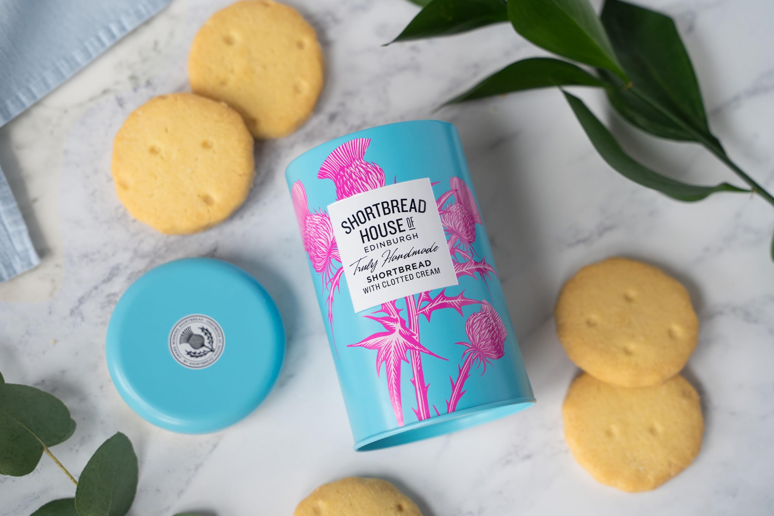 Shortbread House of Edinburgh, 140-g-Dose mit wirklich handgemachten Shortbread-Keksen aus reiner Butter mit Clotted Cream