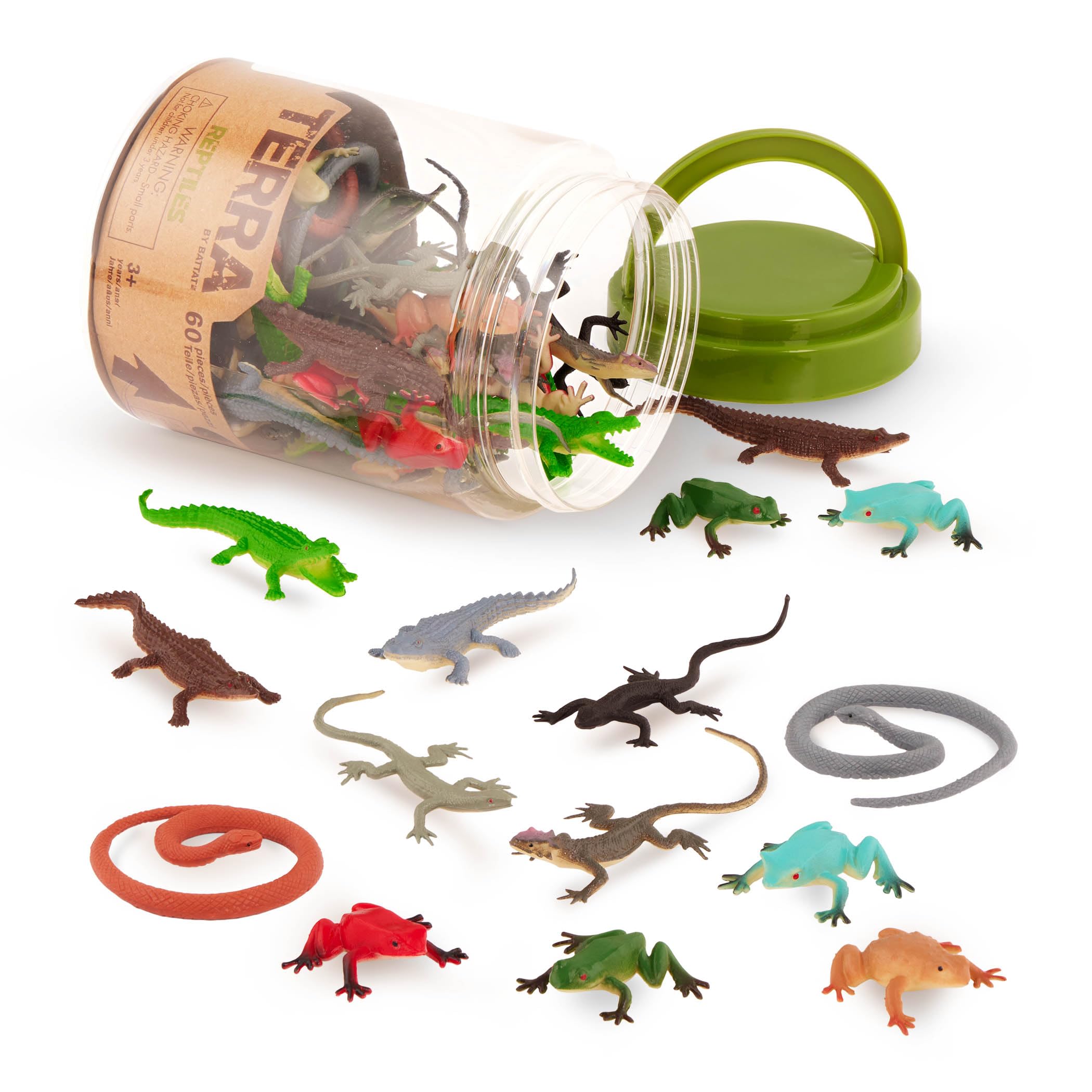 Terra by Battat - 60 Piece Reptile Animal Tube | Realistic Plastic Figurines | Ages 3+