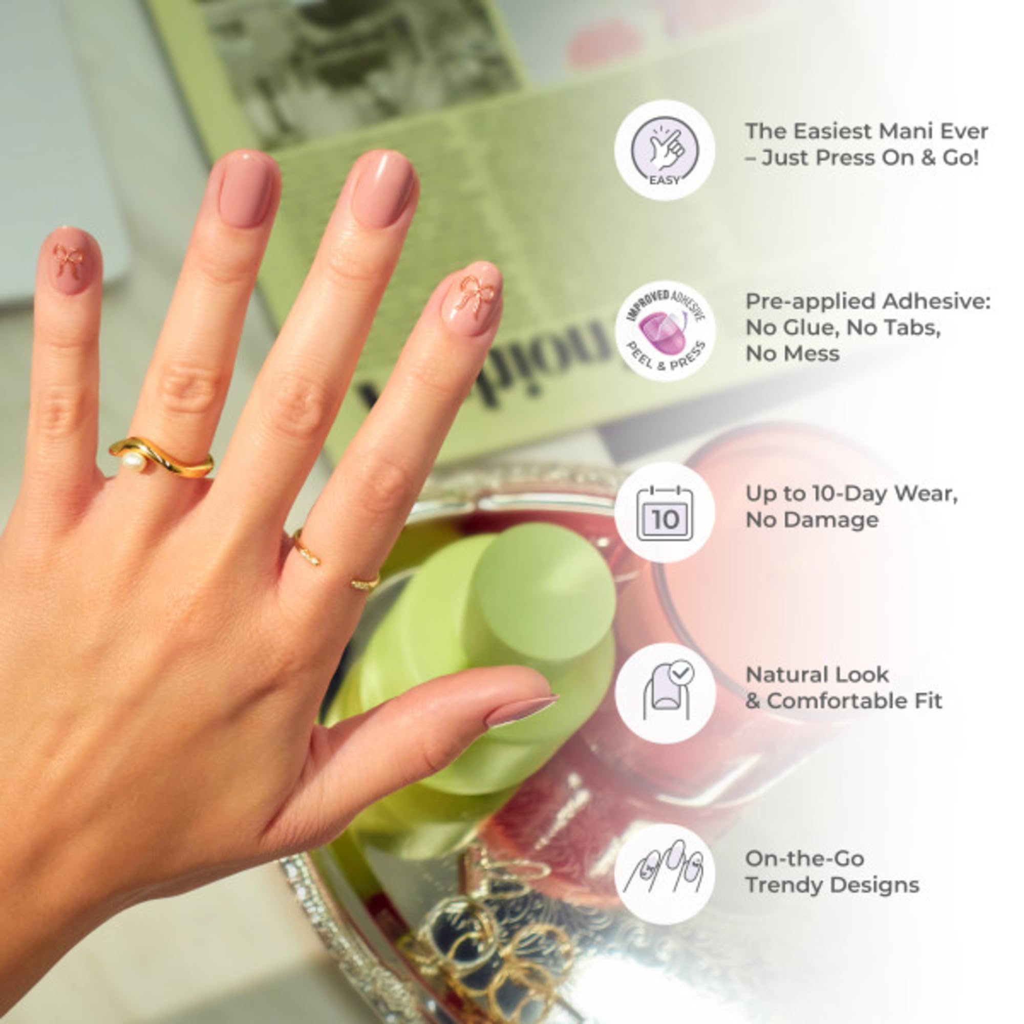 imPRESS Nails - Chic French Design | Short Squoval | 33 Pieces 6