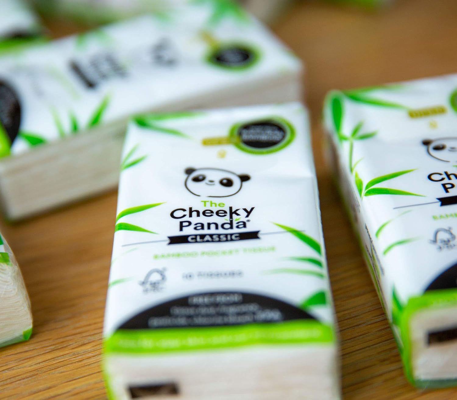 The Cheeky Panda - Bamboo Pocket Tissues 8-Pack | 3-Ply Hypoallergenic Travel Tissues 5