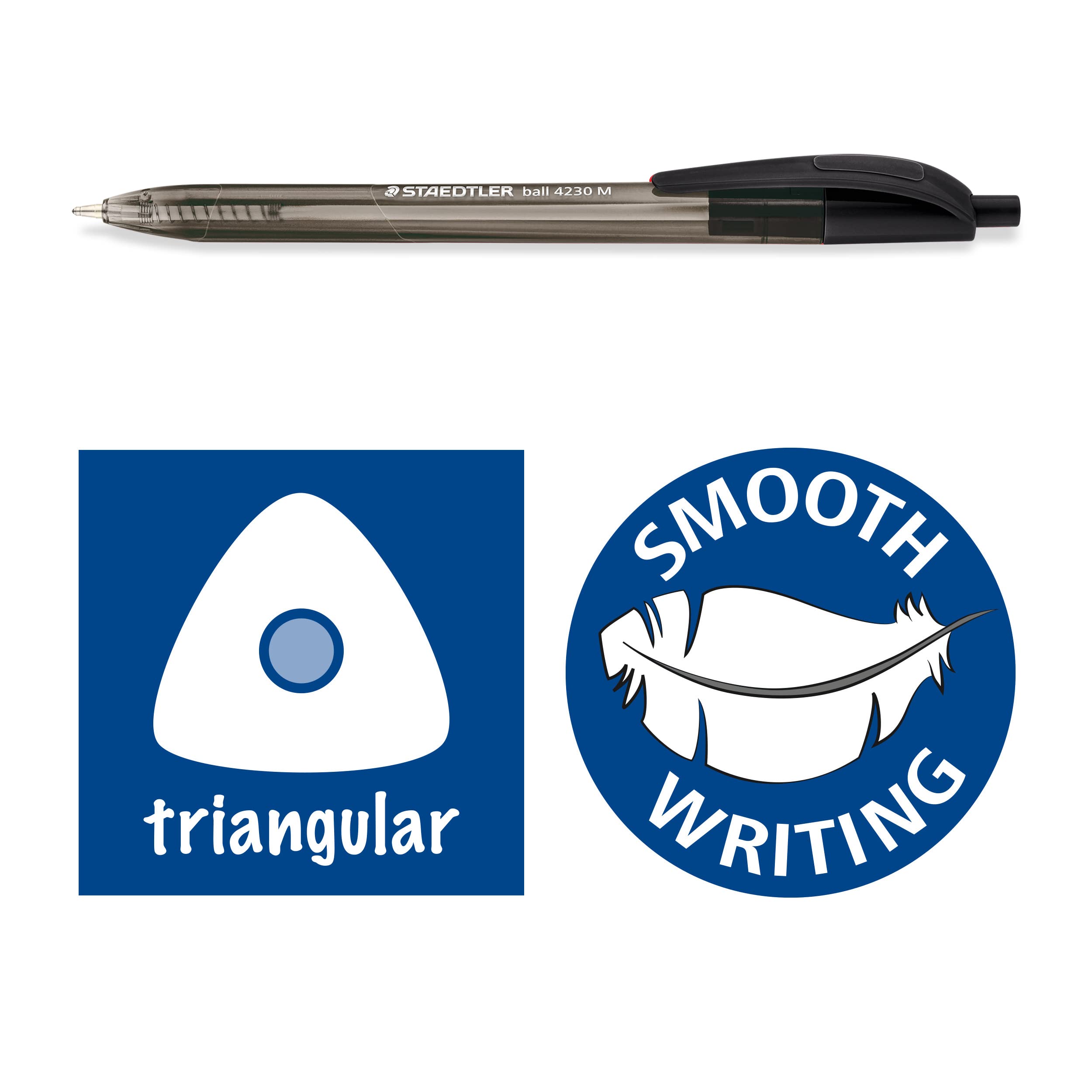 STAEDTLER 4230 M-9 Retractable Ballpoint Pen - Black Ink | 1.0mm Medium Point | Pack of 10 4