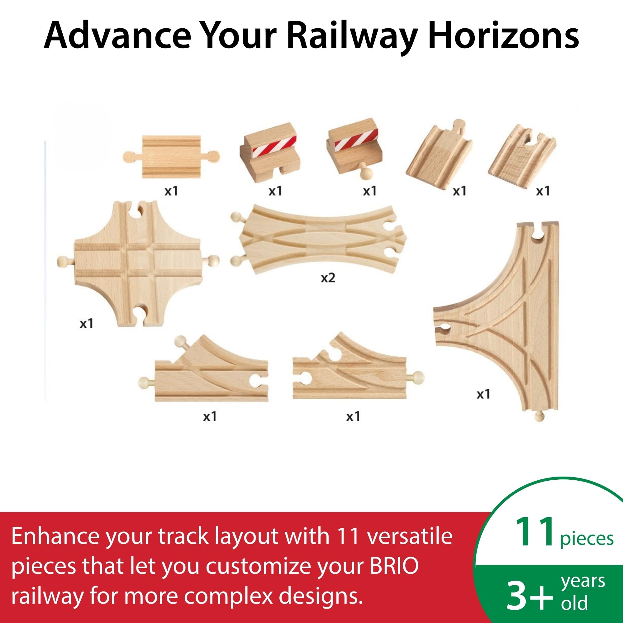 BRIO 33307 Advanced Wooden Train Track Expansion Pack 2