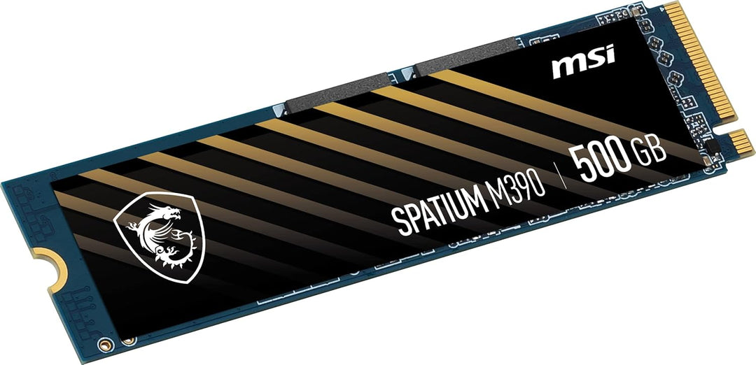 MSI SPATIUM M390 NVMe M.2 500GB Internal SSD - PCIe Gen3, 3300MB/s Read, 2300MB/s Write, 3D NAND, Compact Design, 5-Year Warranty