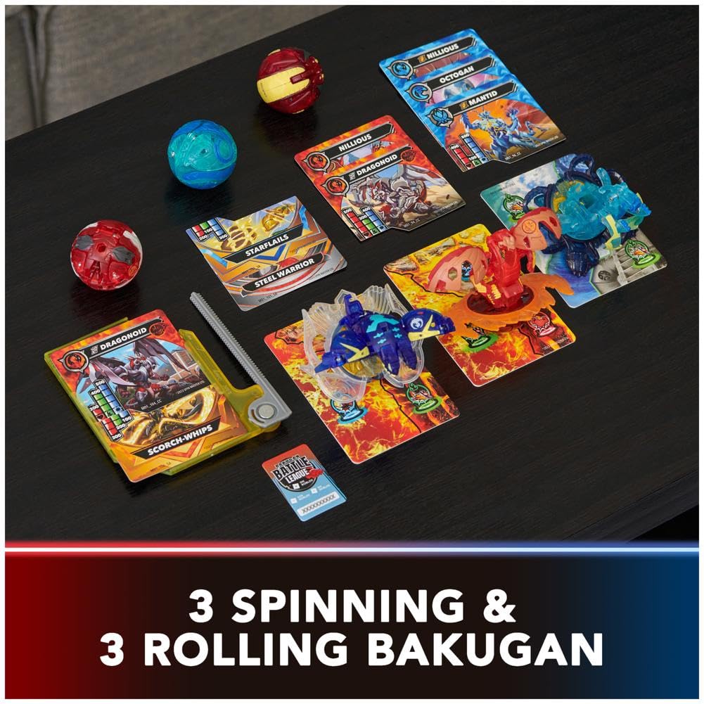 BAKUGAN Ultimate 6-Pack - Spinning Attack Dragonoids, Titanium & Core Balls for Kids 6-8 18