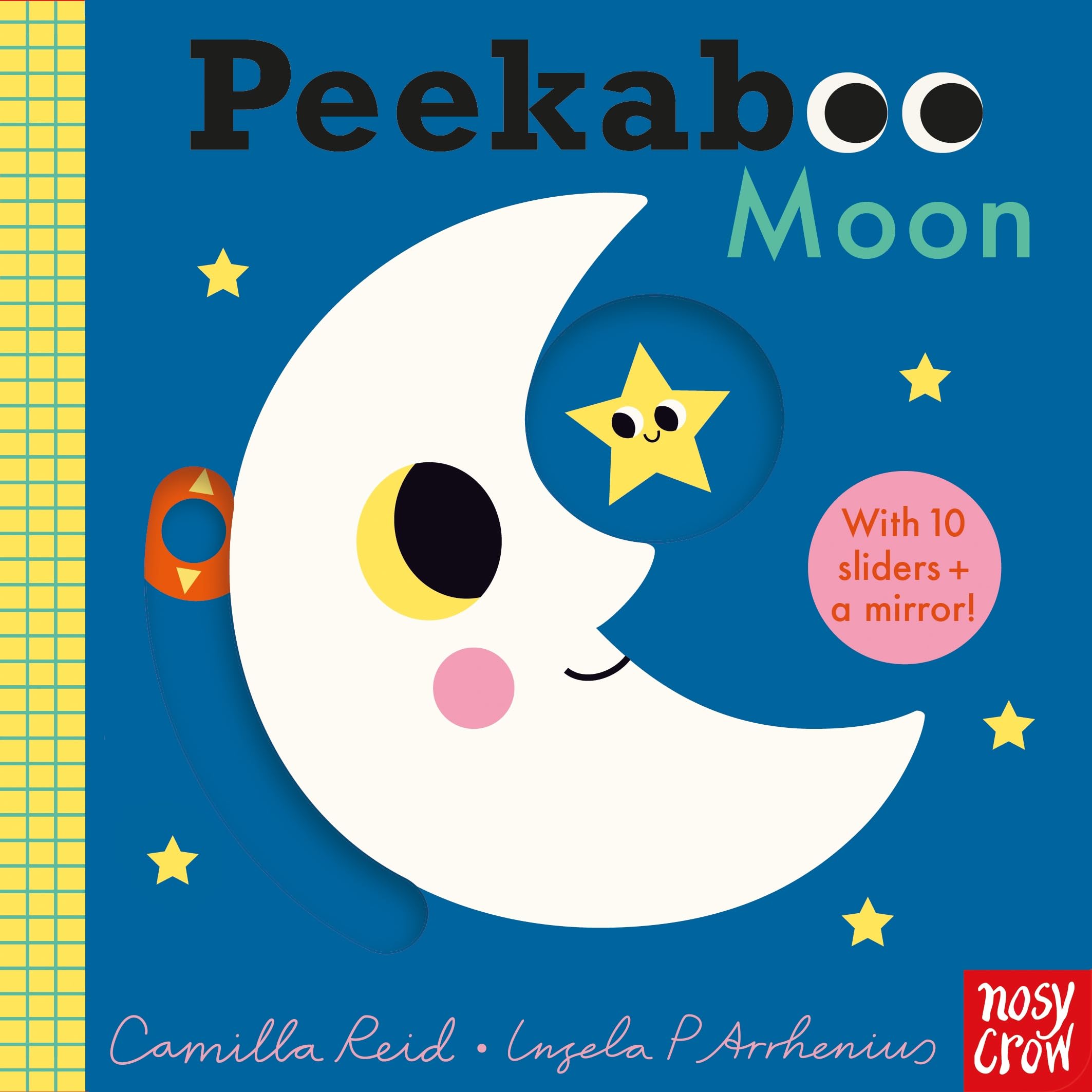 Nosy Crow Peekaboo Moon - Interactive Slider Board Book for Babies & Toddlers | 10 Faces | Mirror Ending