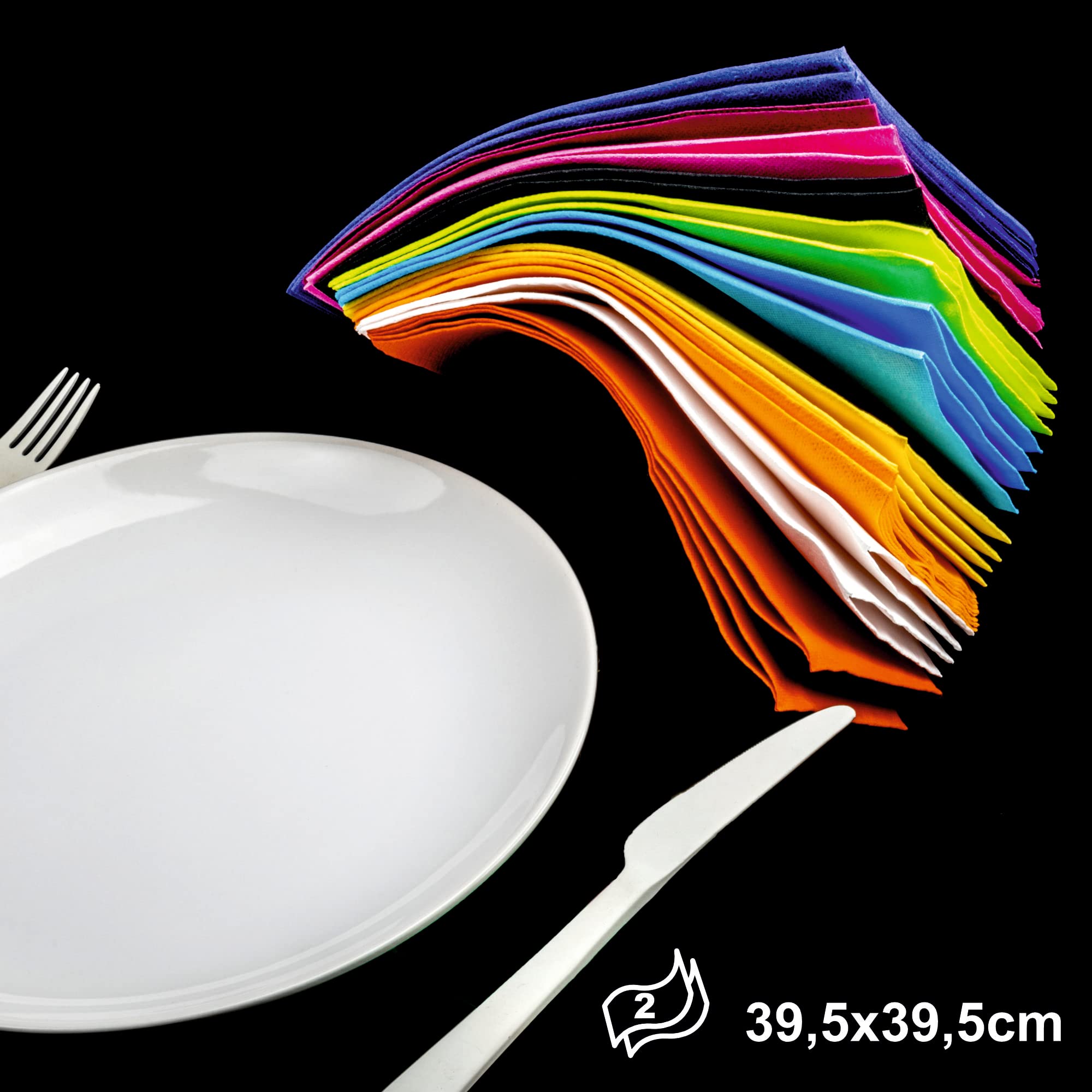 Renova Gold Red Paper Napkins - Double Layer, Textured, 39 x 39 cm, 40 Count 3