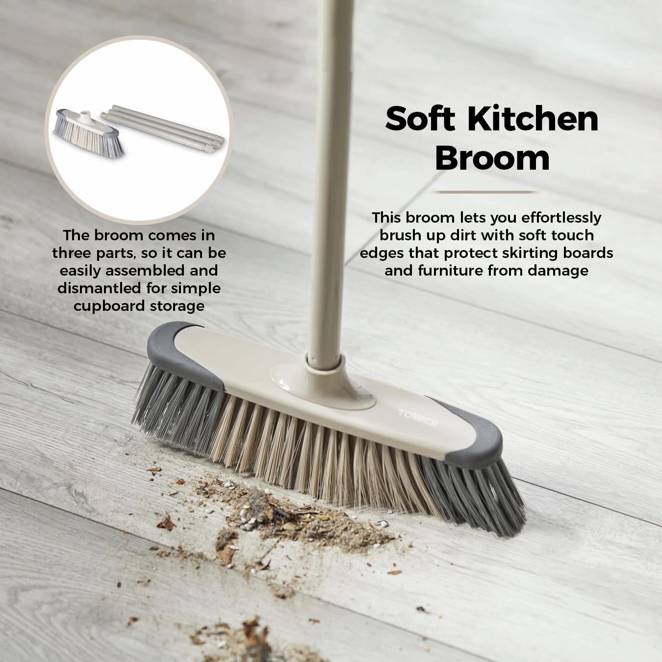 Tower T769002MSH 5-in-1 Cleaning Set with Dust Pan, Brush, Kitchen Broom, Dish Brush & Scrub Brush 7