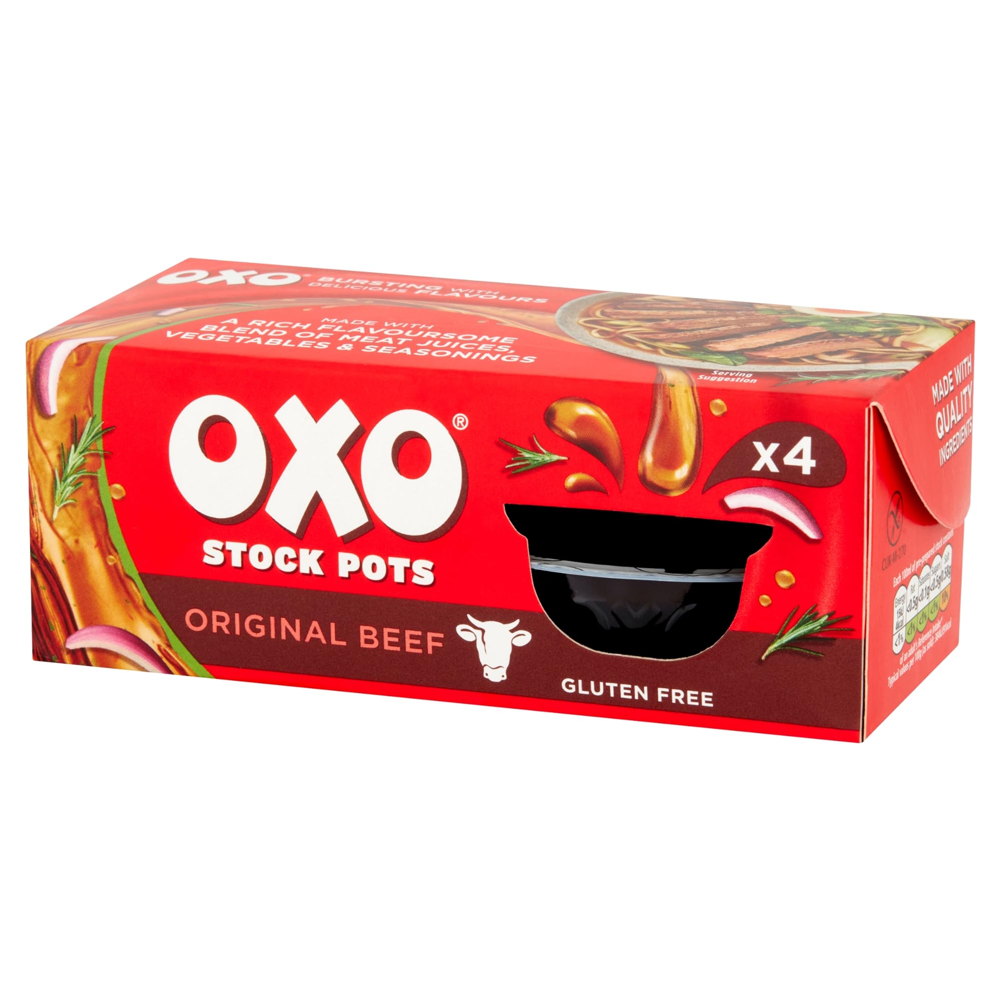 OXO Beef Stock Pots - Original Recipe, Rich & Flavourful | 40 Pots (10 Packs) | 800g Total 4
