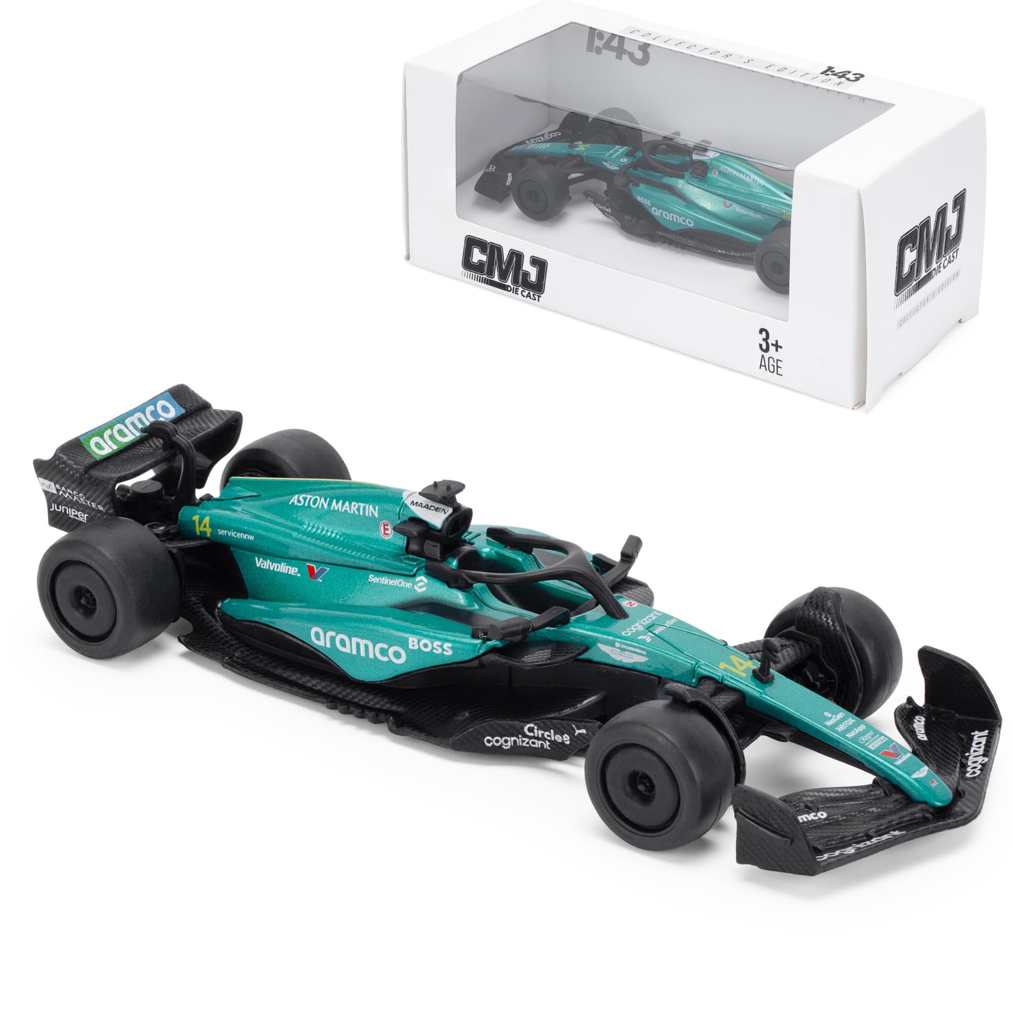 CMJ Aston Martin AMR24 F1 2024 Fernando Alonso Die-Cast Model Car | 1:43 Scale | Metal
