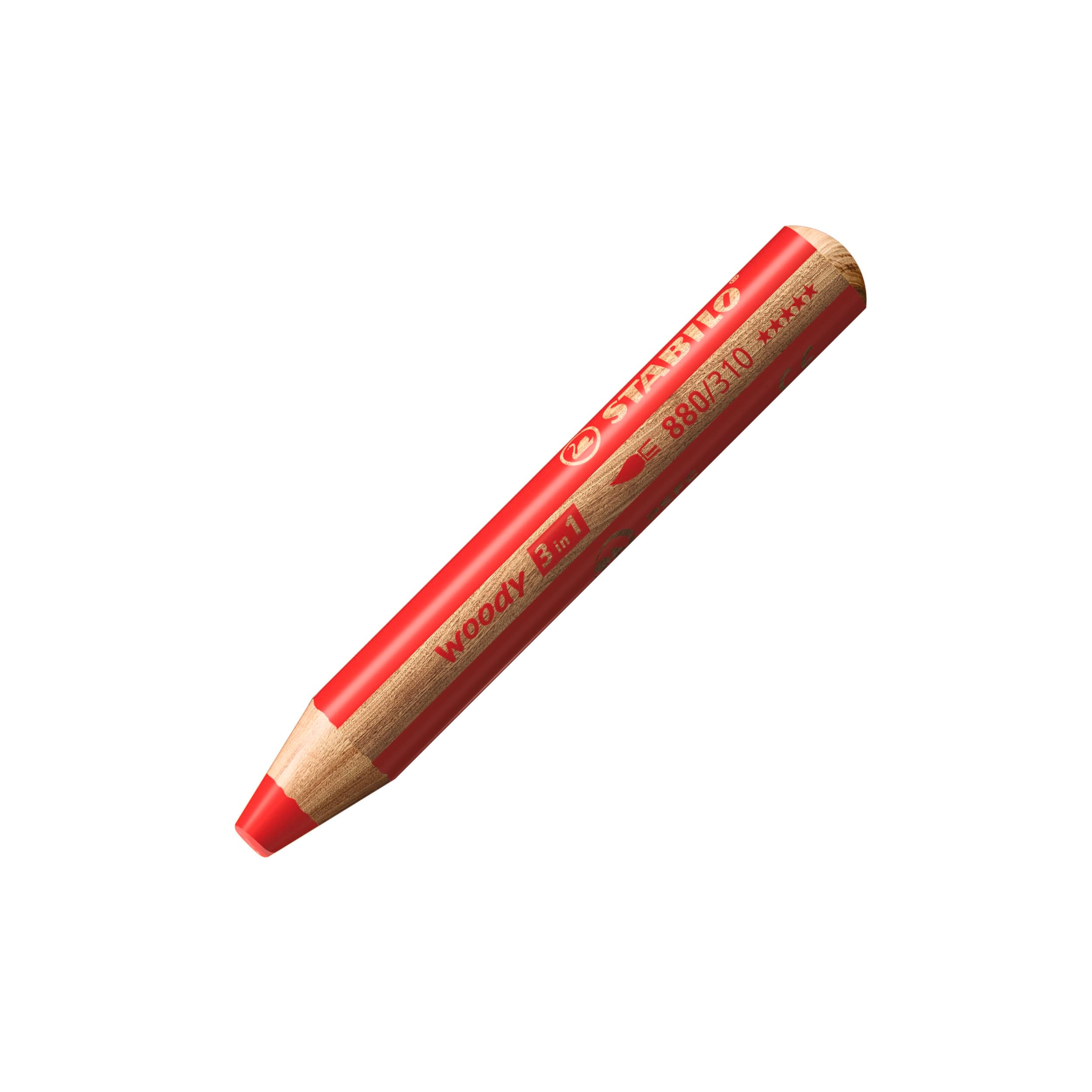 STABILO woody 3-in-1 ARTY Pencil - 18 Assorted Colours Wallet with Sharpener & Brush