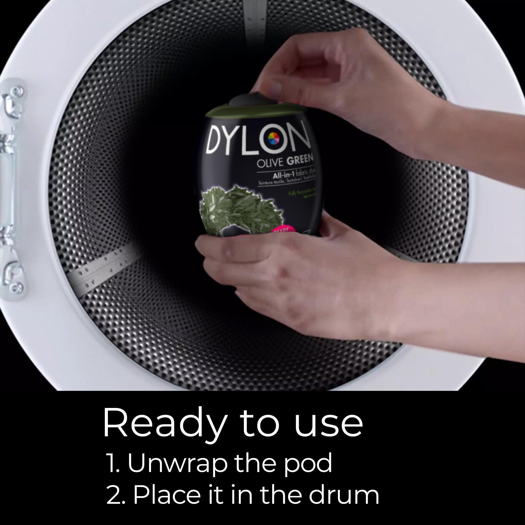 Dylon - Washing Machine Fabric Dye Pod Olive Green 350g 7