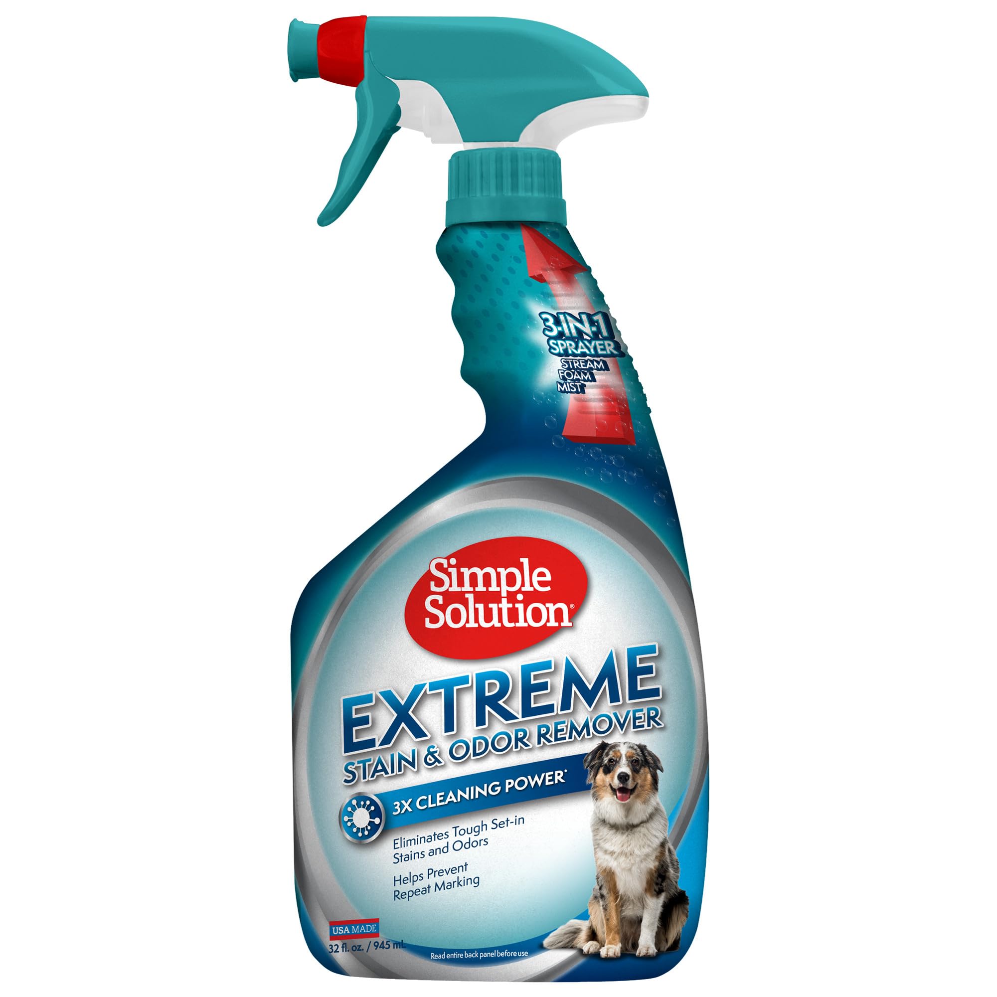 Simple Solution Extreme Pet Stain and Odour Remover - Triple Strength | 945ml | Fresh Scent