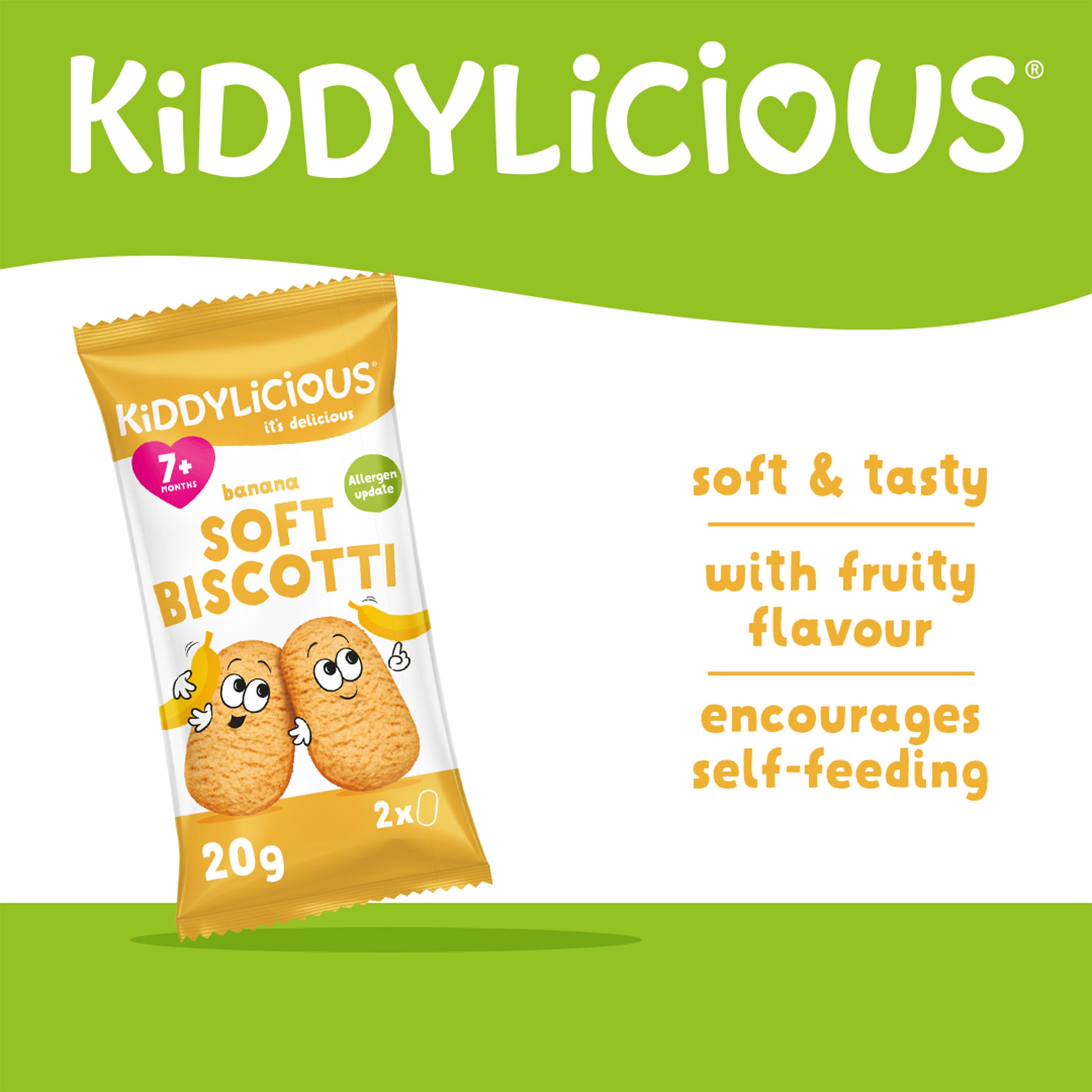 Kiddylicious - Banana Biscotti Baked Snacks for Babies 7m+ 3