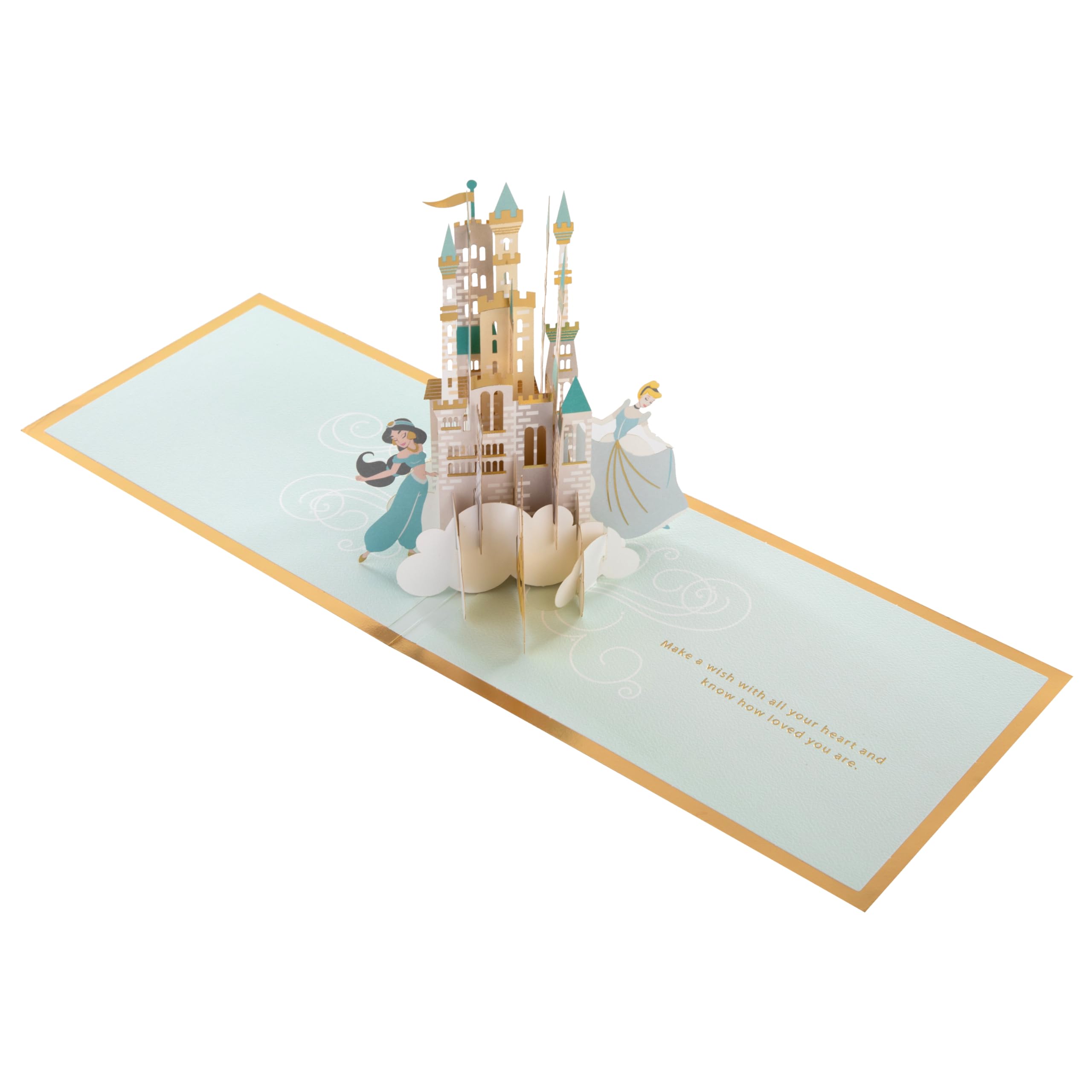 Hallmark Disney Princesses & Castle 3D Pop-Up Birthday Greeting Card with Gold Foil 3
