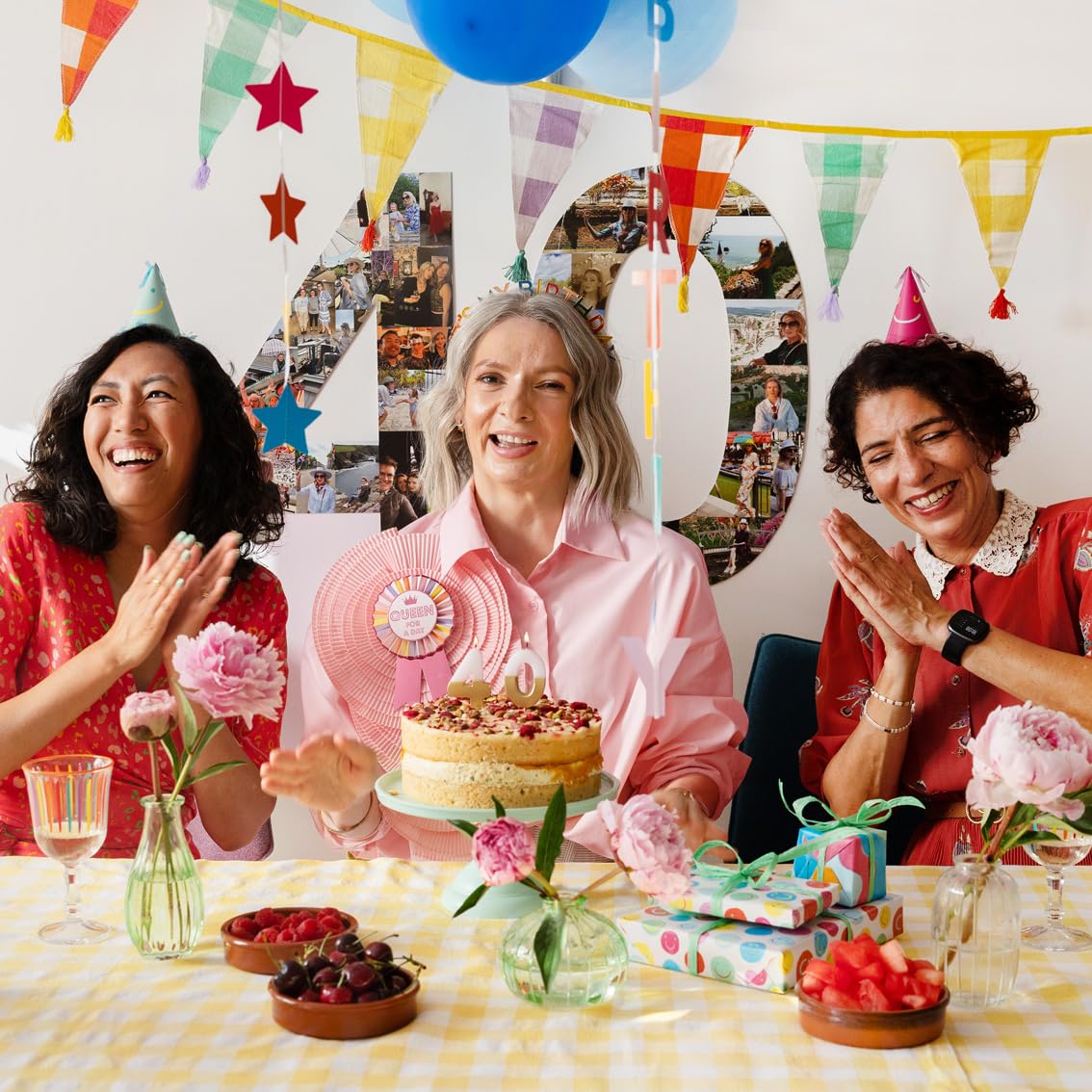 Talking Tables 5 x Birthday Balloons with Colourful Stars - Pastel Multicoloured Latex Party Decorations, 30cm 3
