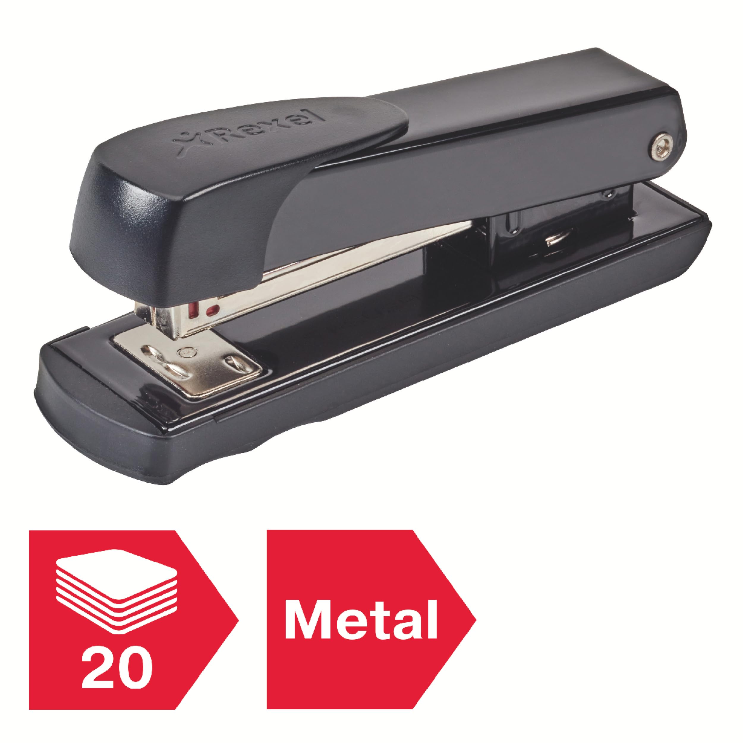 Rexel Meteor Half Strip Stapler - 20 Sheet Capacity | Metal Construction | Includes 1000 Staples 2