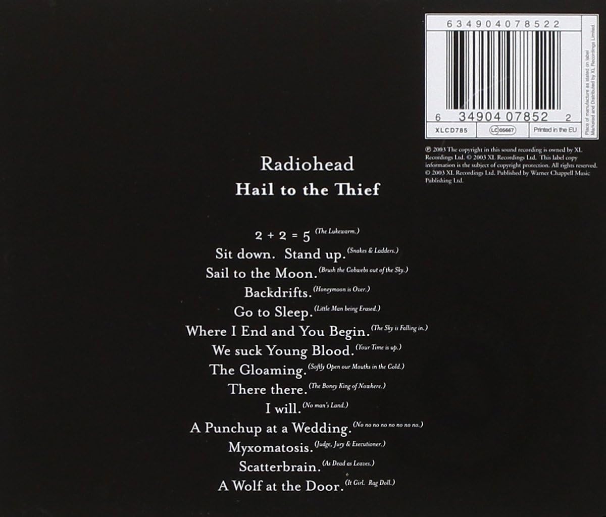 Radiohead - Hail to the Thief Audio CD
