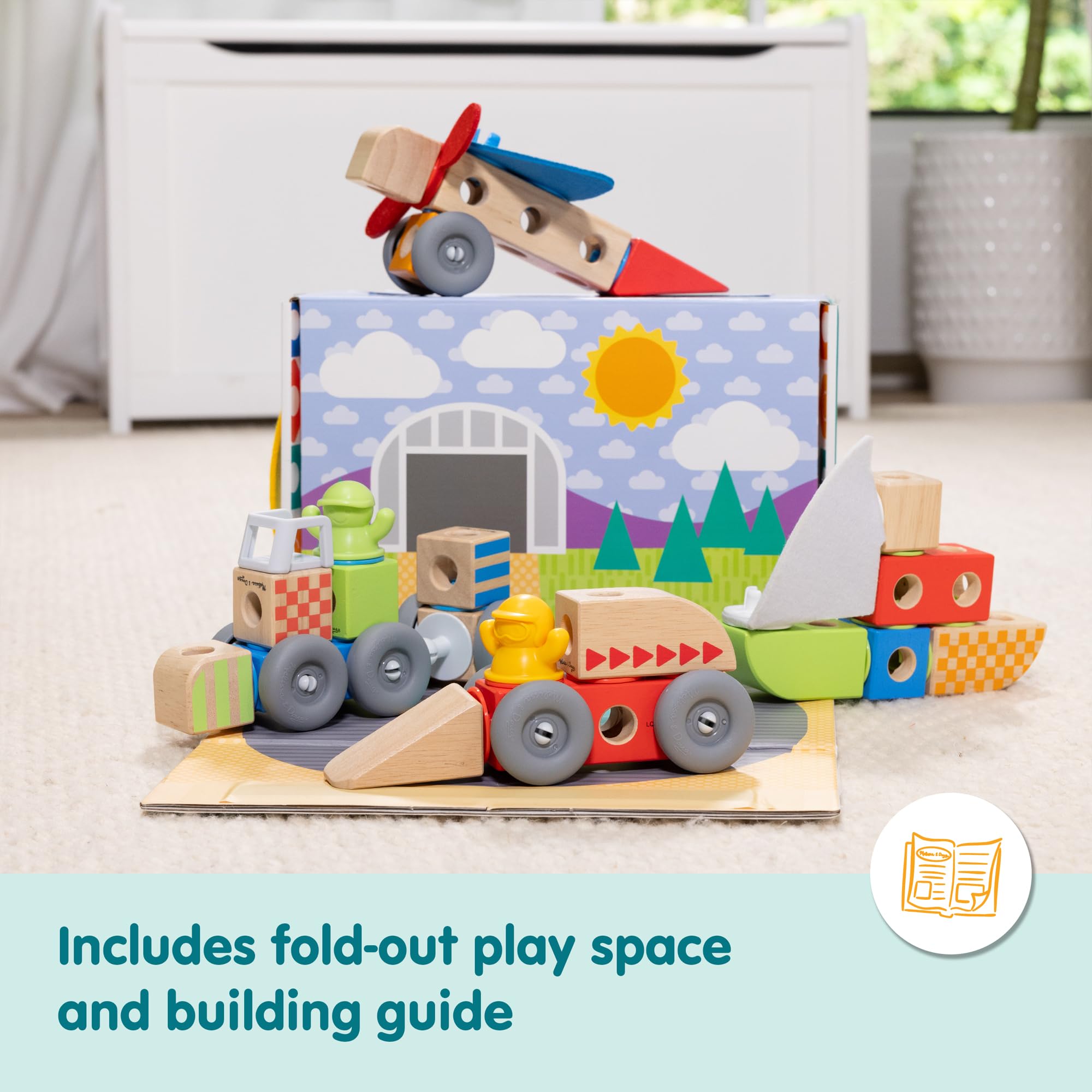 Melissa & Doug Blockables Vehicles Snap And Play Set | 54 Connectable Pieces | Ages 2+ 3