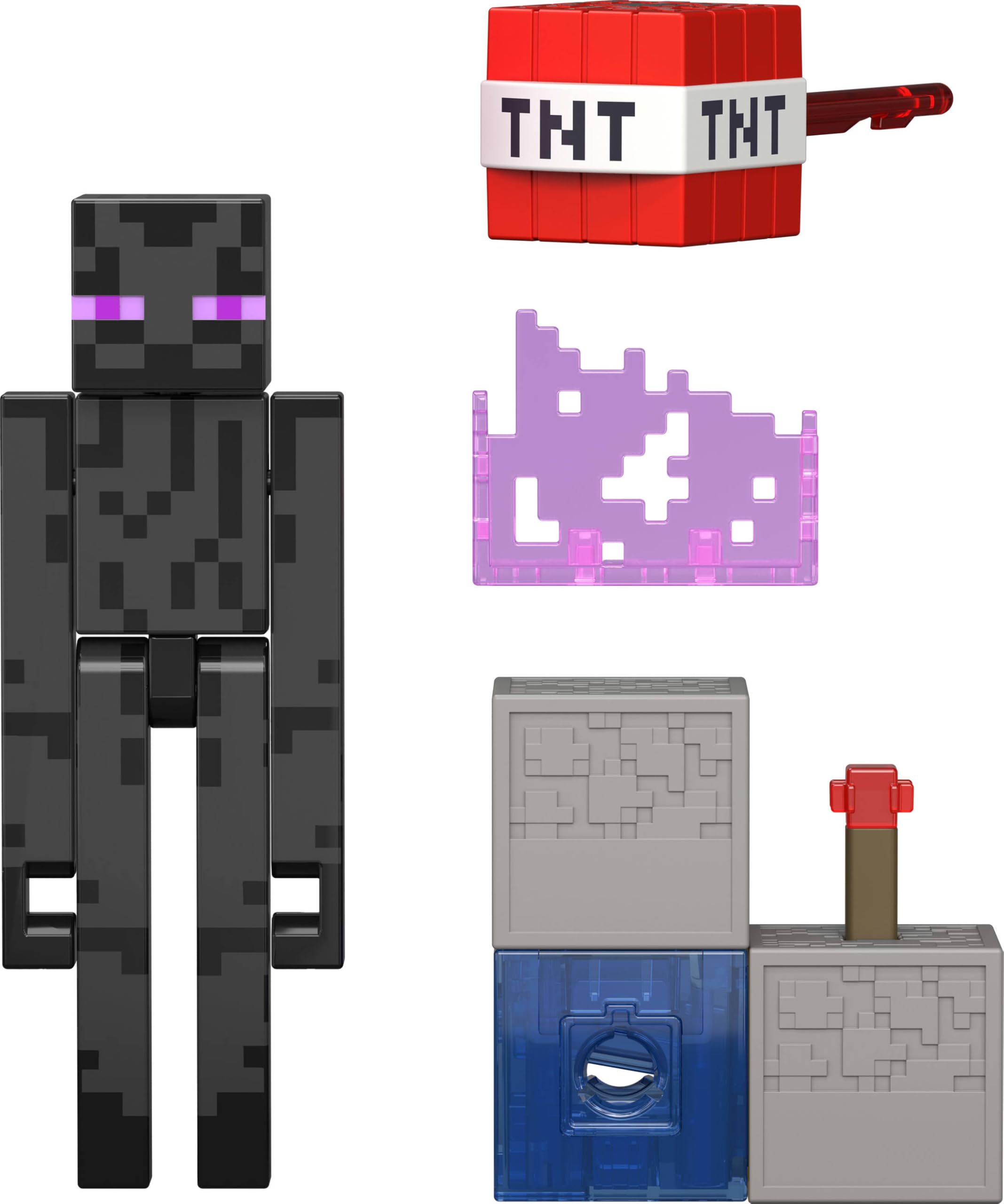Mattel Minecraft Enderman Action Figure with Accessory and Redstone Building Piece | 3.25-inch Scale 3