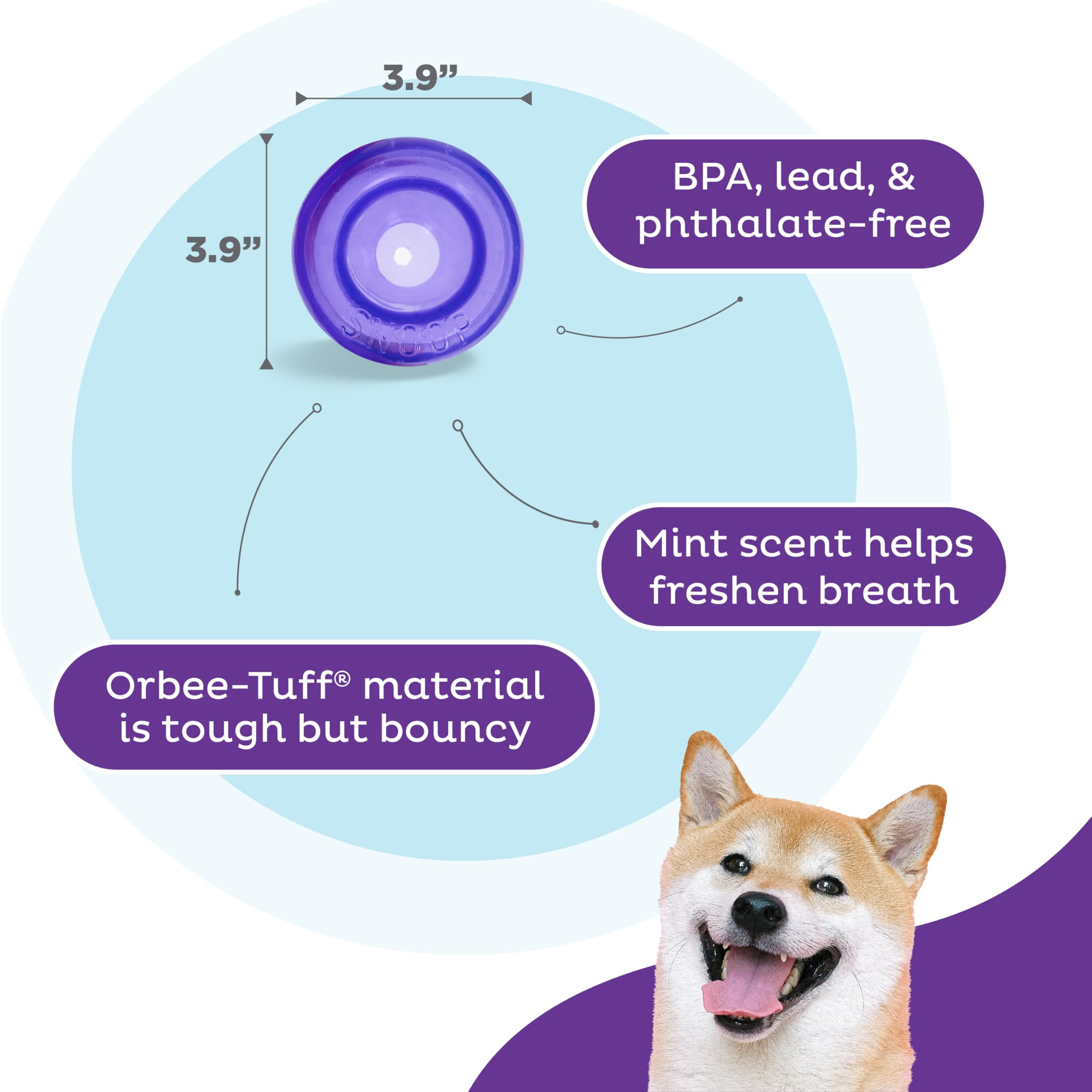 Outward Hound Lil' Snoop Treat Dispensing Dog Toy | Durable Orbee-Tuff | Mint Scented | Small Dogs 4