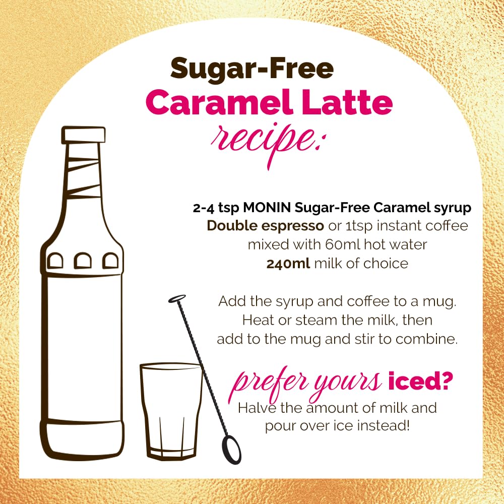 MONIN Premium Sugar Free Caramel Syrup 1L 8