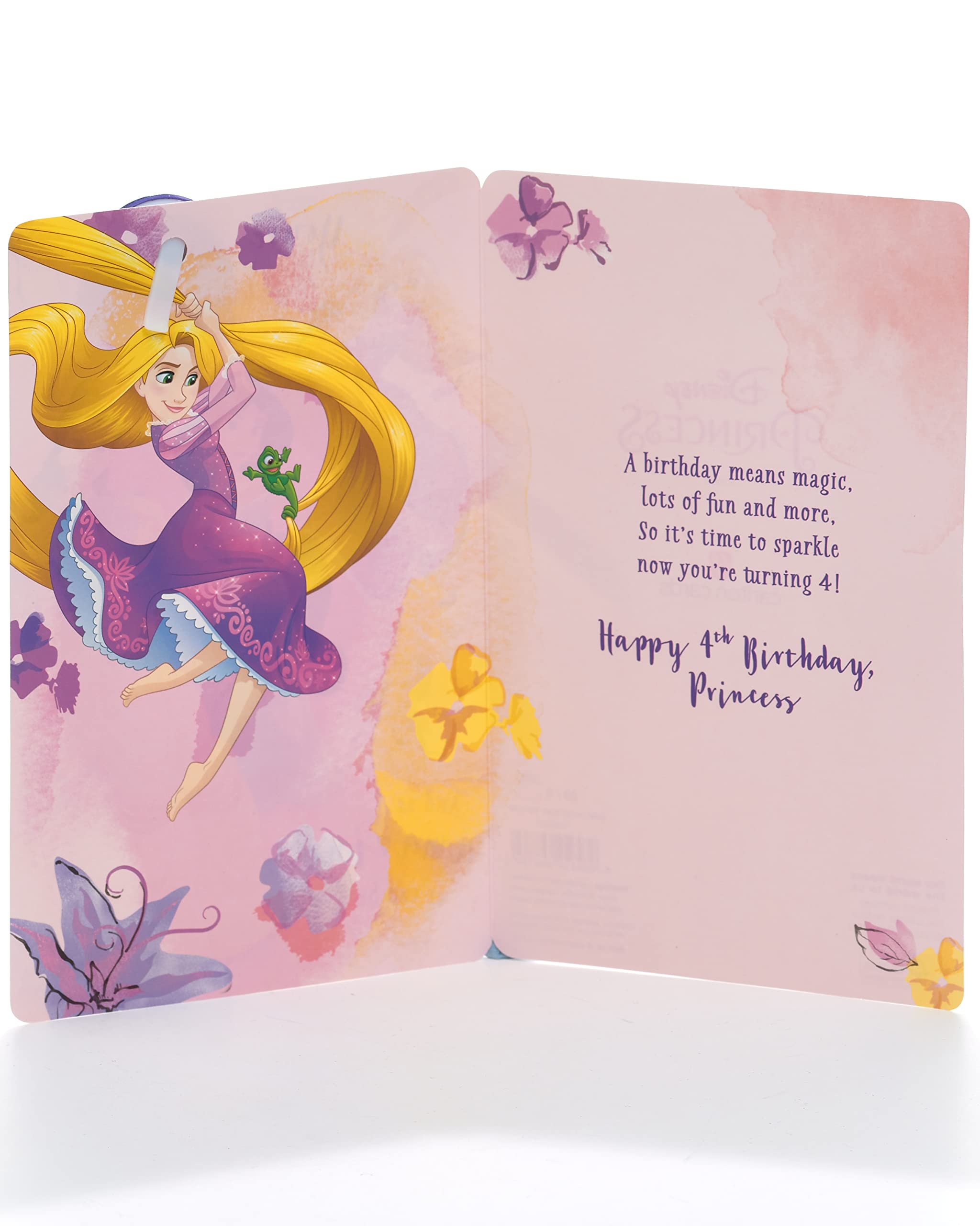 UK Greetings Disney Princess 4th Birthday Card - FSC Certified | 143 x 216 mm