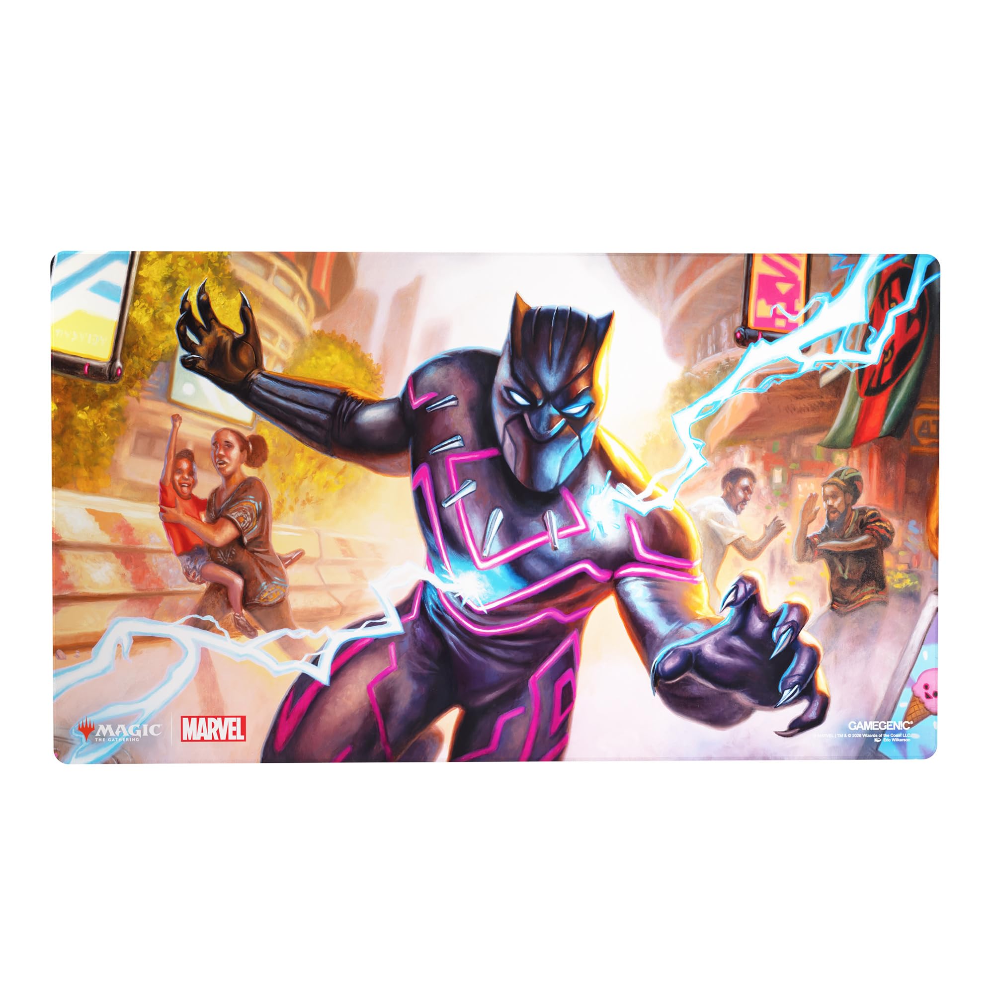 Gamegenic Magic: The Gathering Marvel Super Heroes Shiny Playmat - 2mm Thick | Anti-Slip Base | Officially Licensed
