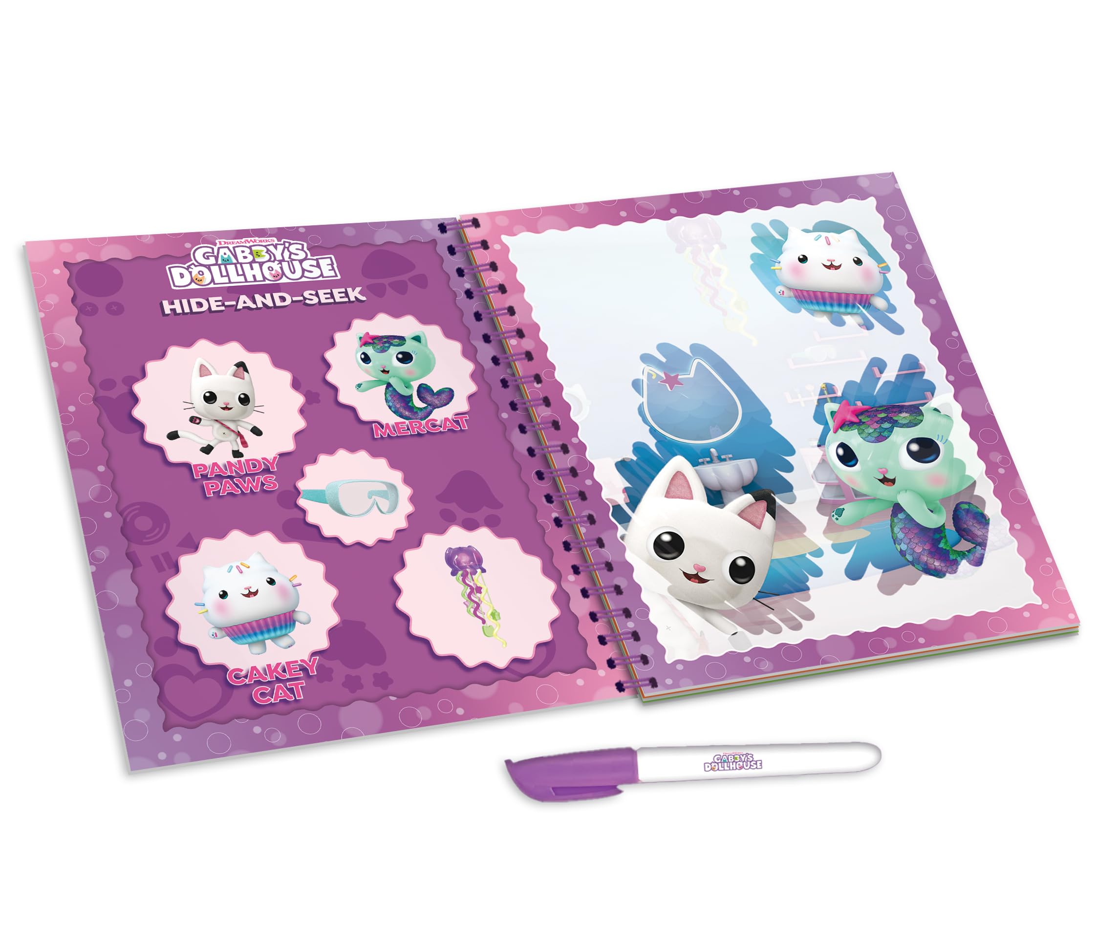 Lisciani Gabby's Dollhouse Meow-mazing Magic Water Colouring Book - Reusable Coloring Activity for Kids 6