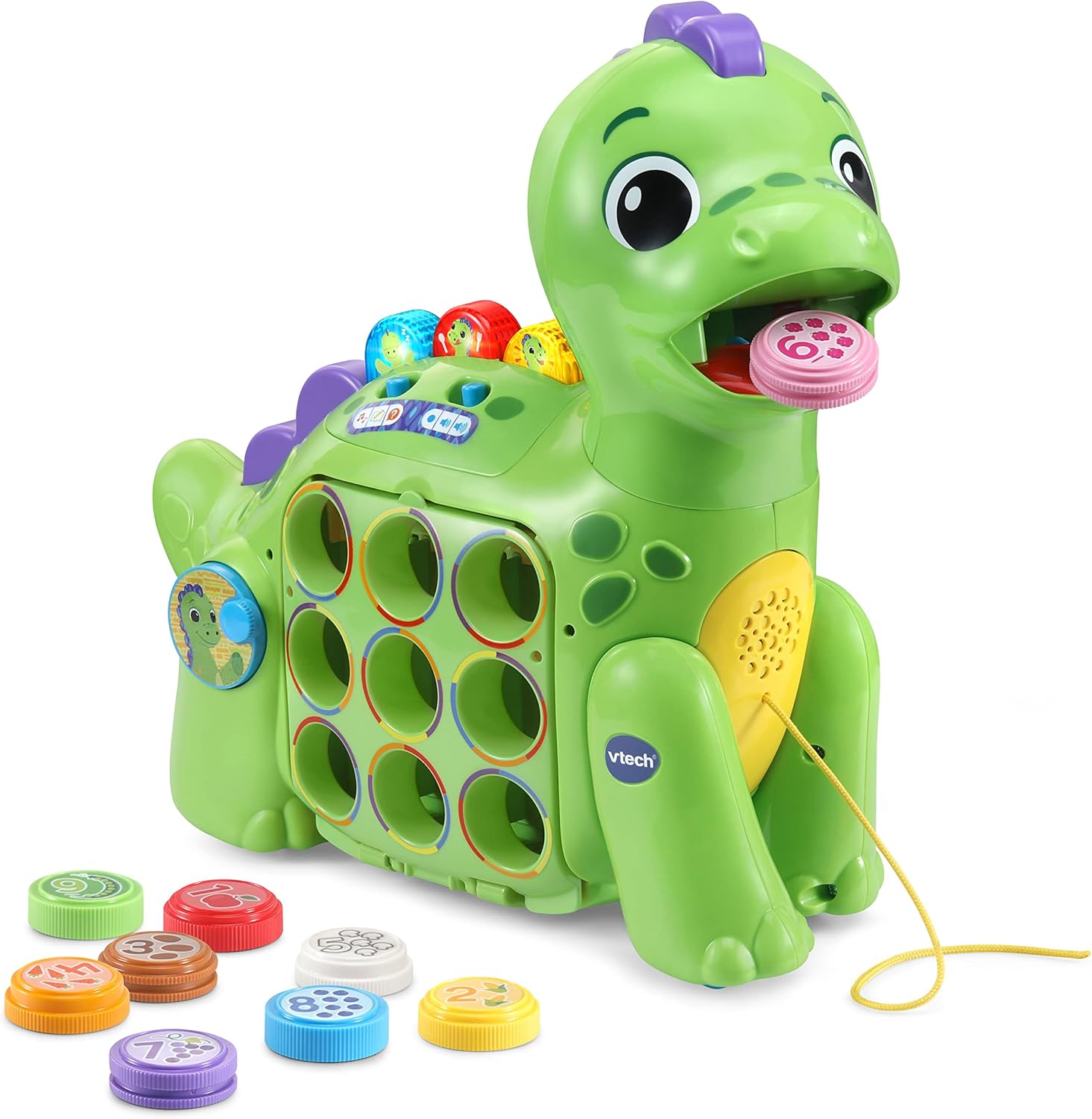 VTech Chomp-along Dino - Educational Musical Toddler Toy for Learning Numbers, Colours & Emotions 1