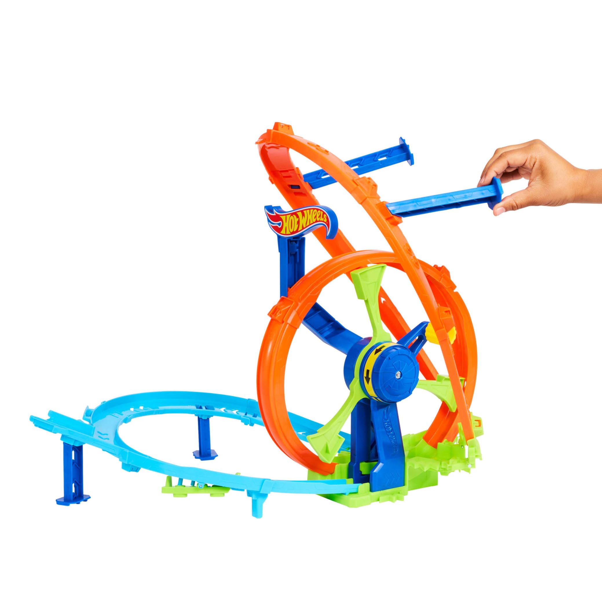 Hot Wheels Rapid Launch & Loop Playset - Crank-Powered Race Track for Kids 4+ 11