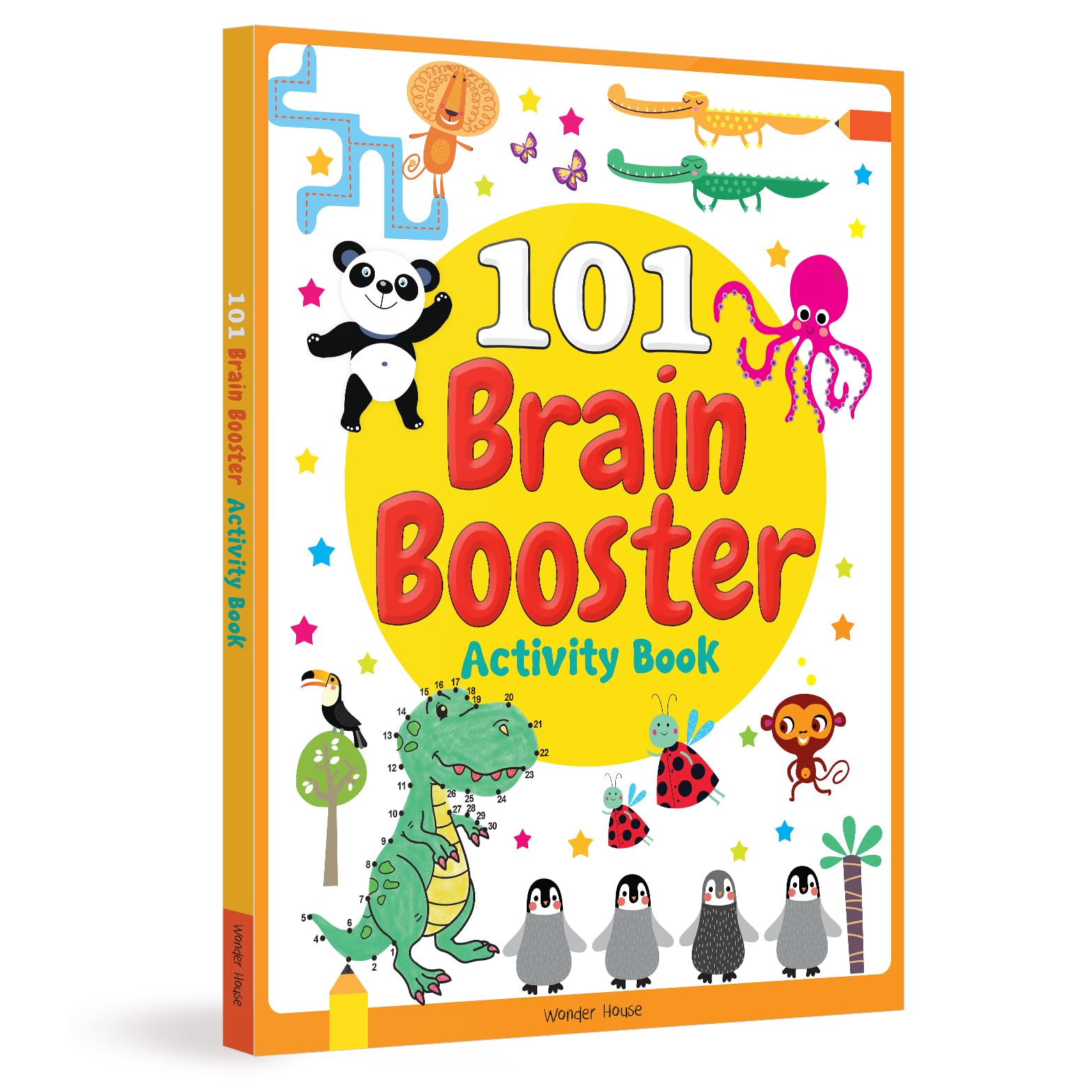 Wonder House 101 Brain Booster Activity Book - Mazes, Coloring & Puzzles for Ages 3-5