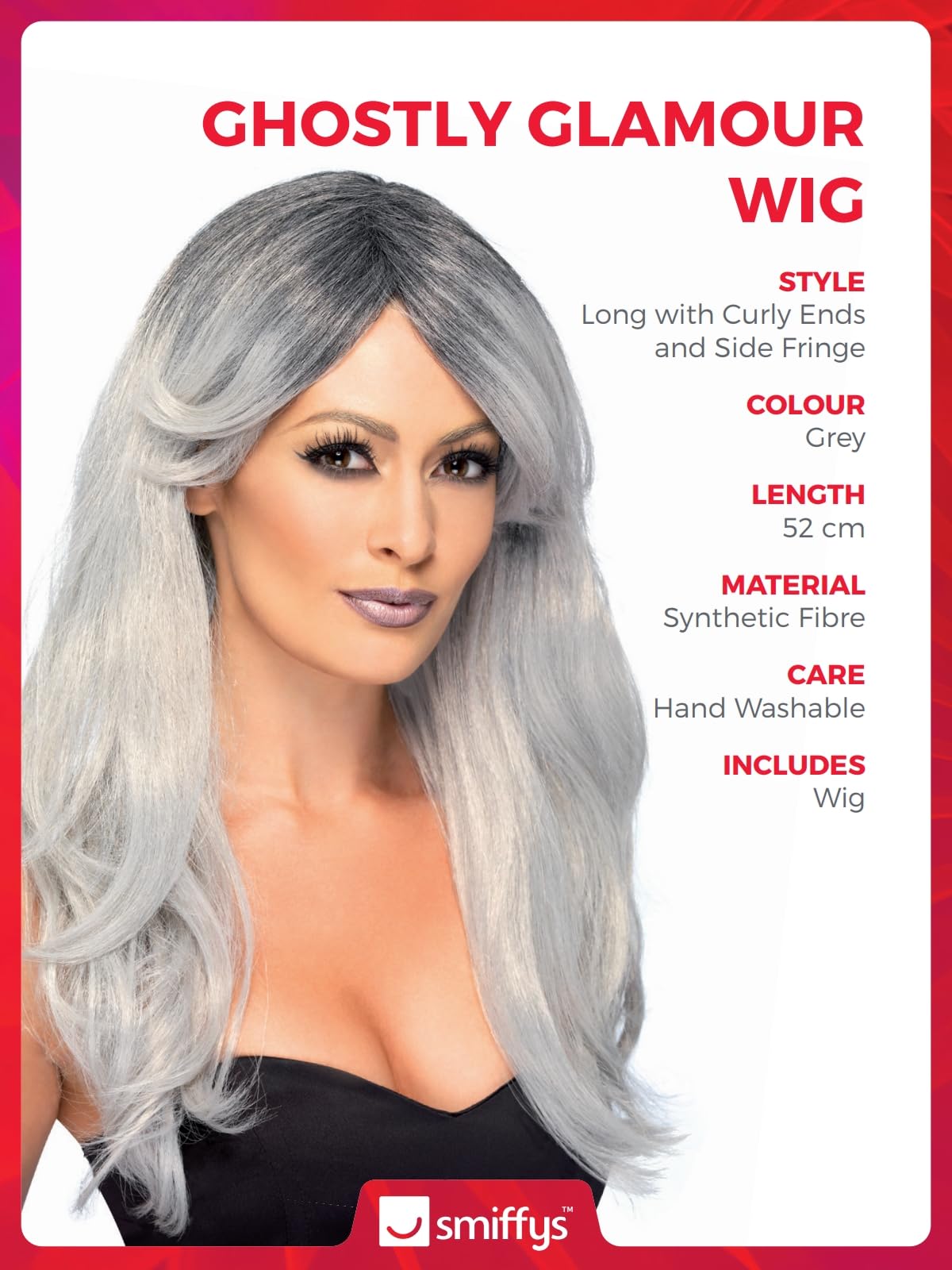 Smiffys Ghostly Glamour Grey Wig (One Size) - 44256 4