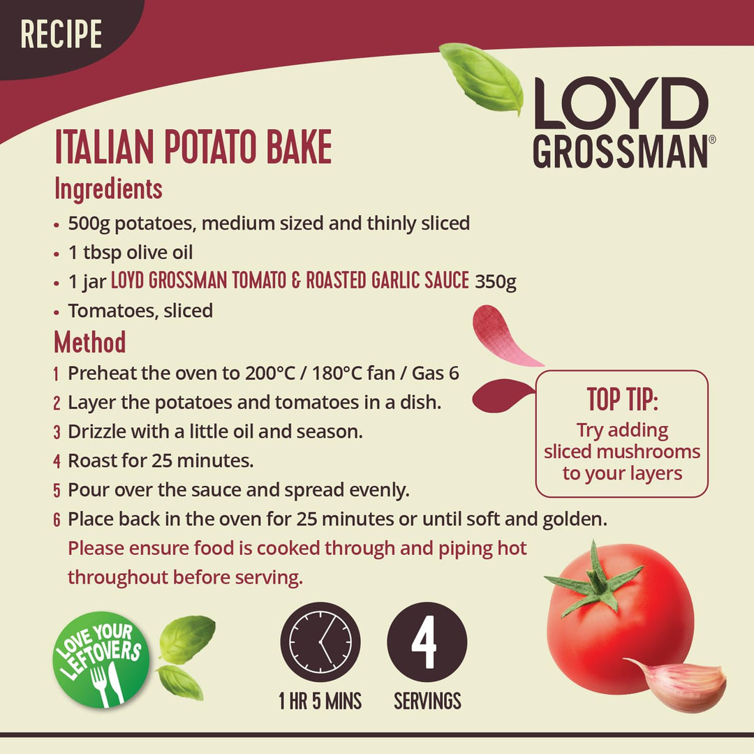 Loyd Grossman - Italian Tomato & Roasted Garlic Pasta Sauce 350g