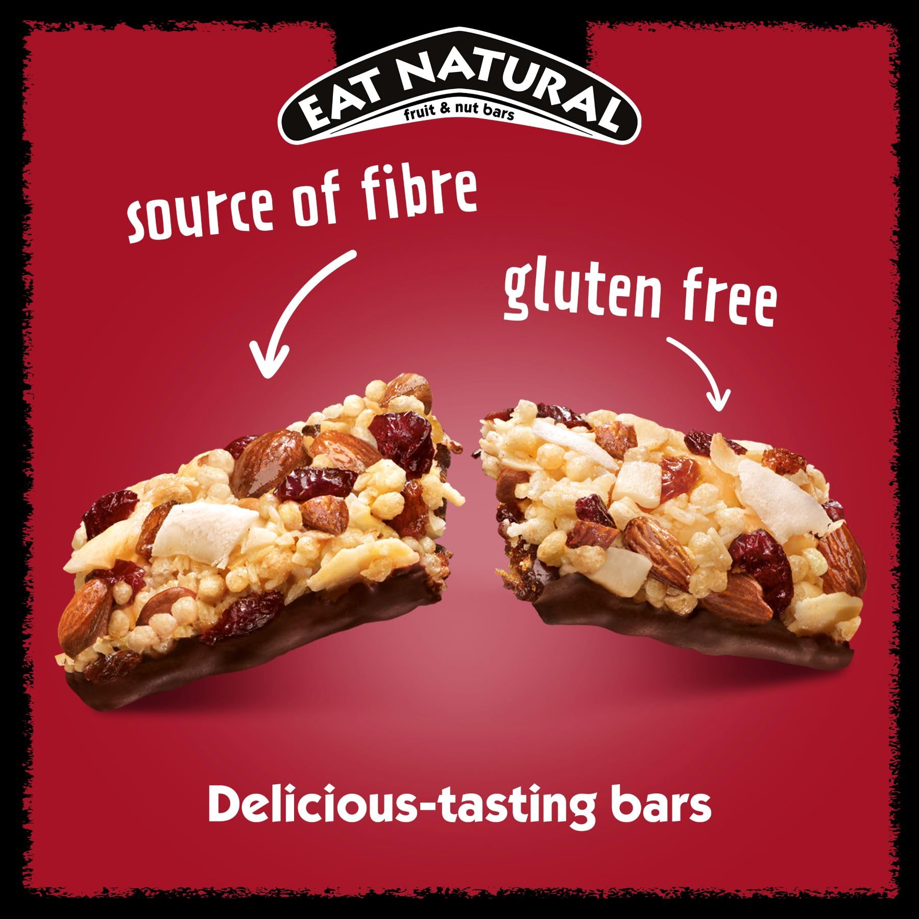 Eat Natural Gluten Free Fruit & Nut Bars with Cranberries, Almonds, Coconut & Dark Chocolate - 12 Pack 2