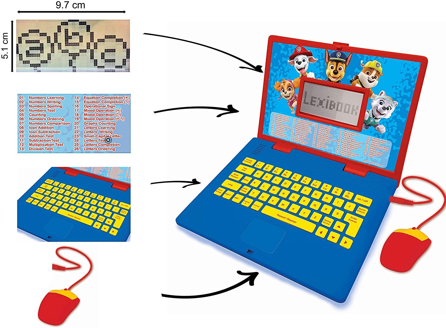 Lexibook Paw Patrol Educational Bilingual Laptop - English & French Learning for Kids 6