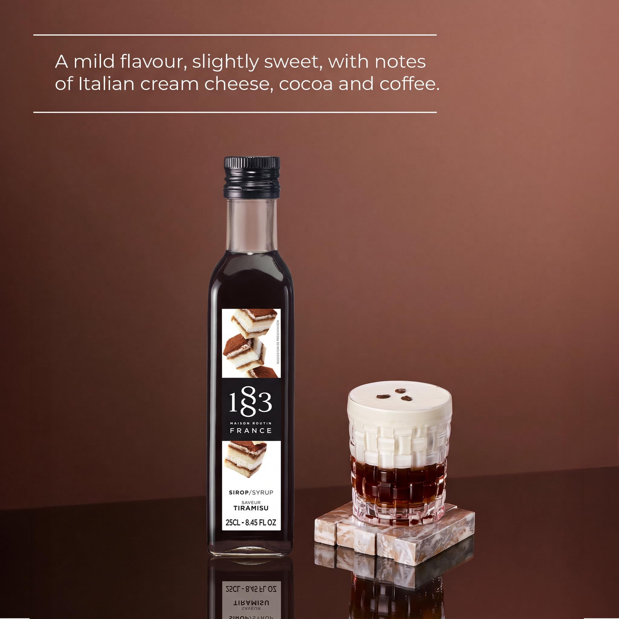 1883 MAISON ROUTIN Premium Tiramisu Syrup - Coffee & Cocoa Dessert Flavour | 250 ml 2