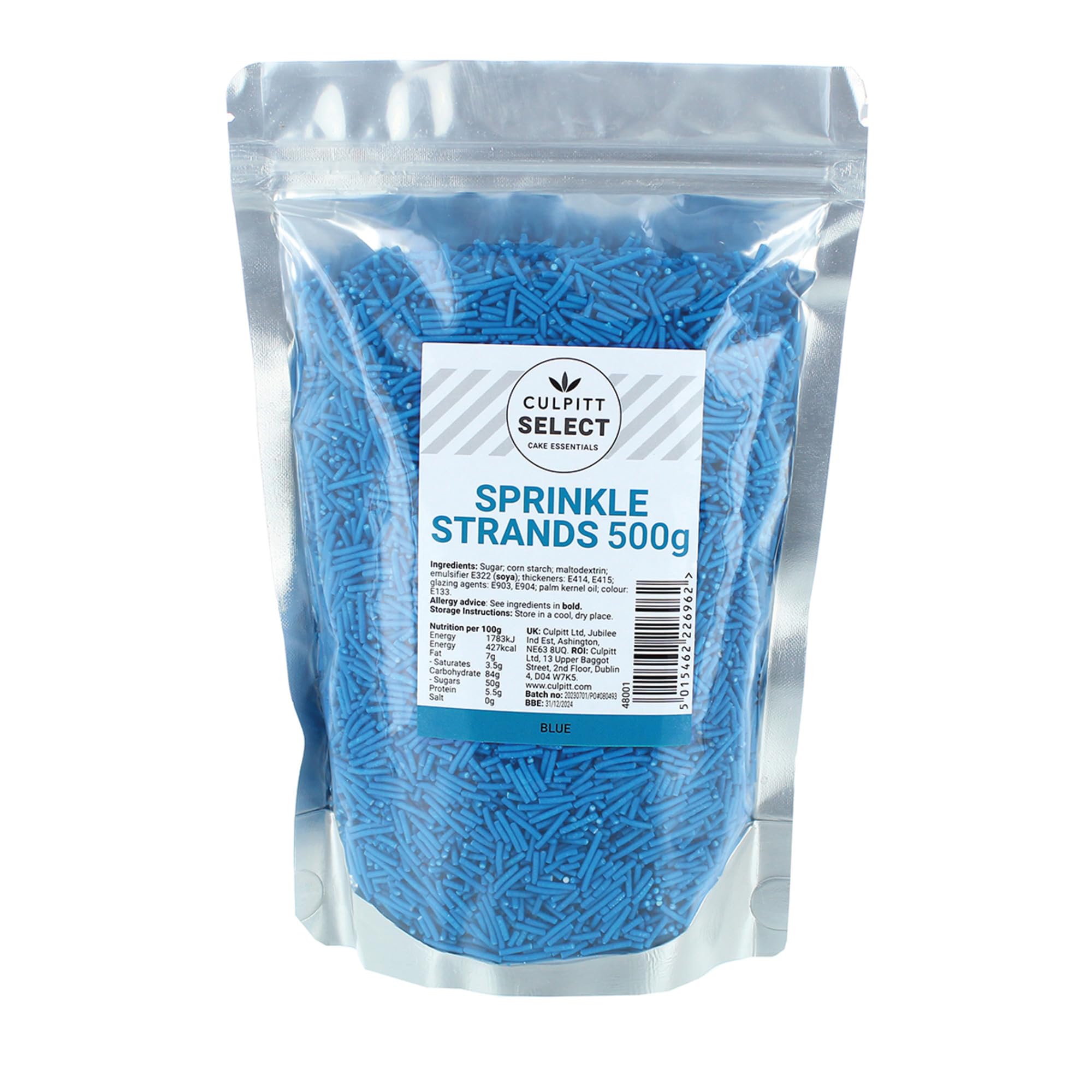 Culpitt Select Blue Sugar Strands Sprinkles - 500g Pouch | Edible Cake Decoration 3