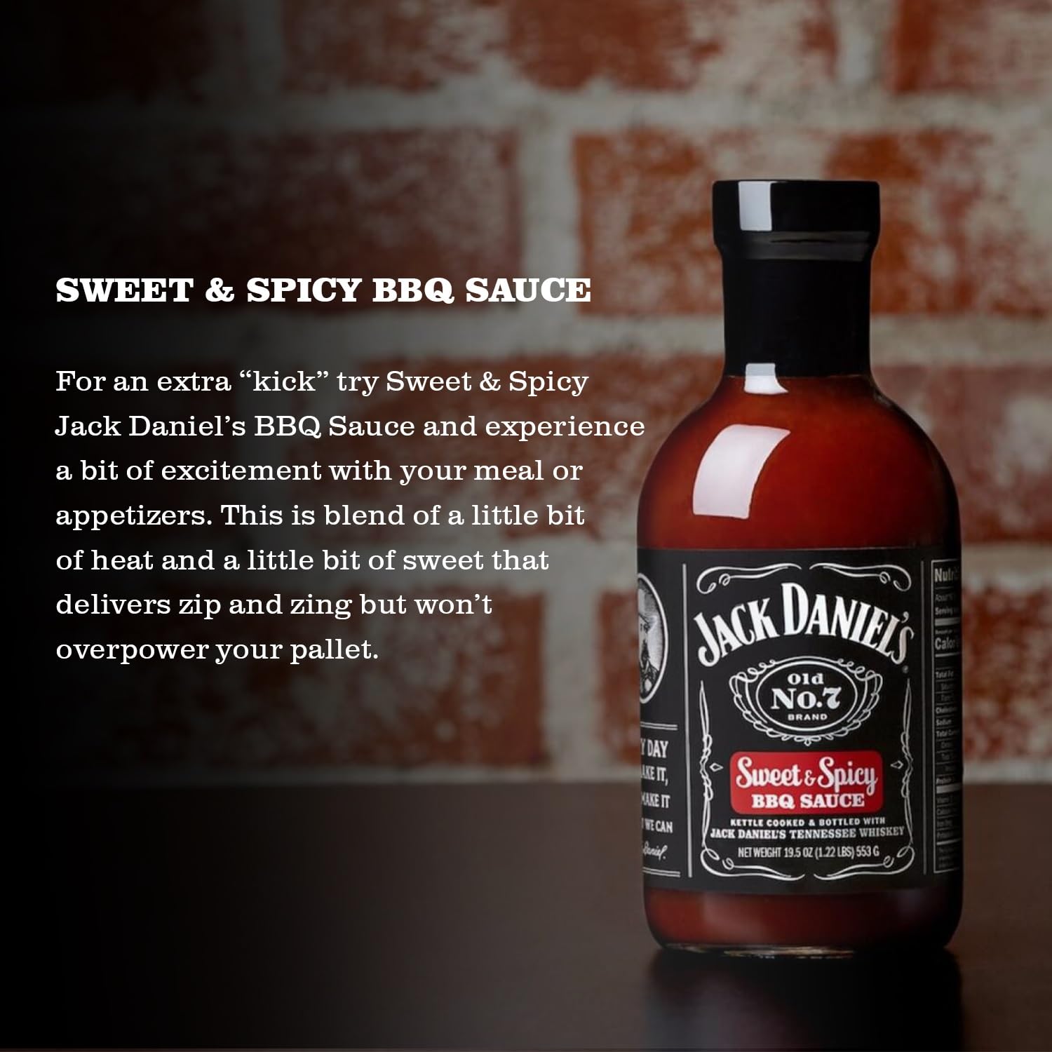 JACKDANIEL'S Sweet & Spicy BBQ Sauce - Gluten Free, 280g Bottle